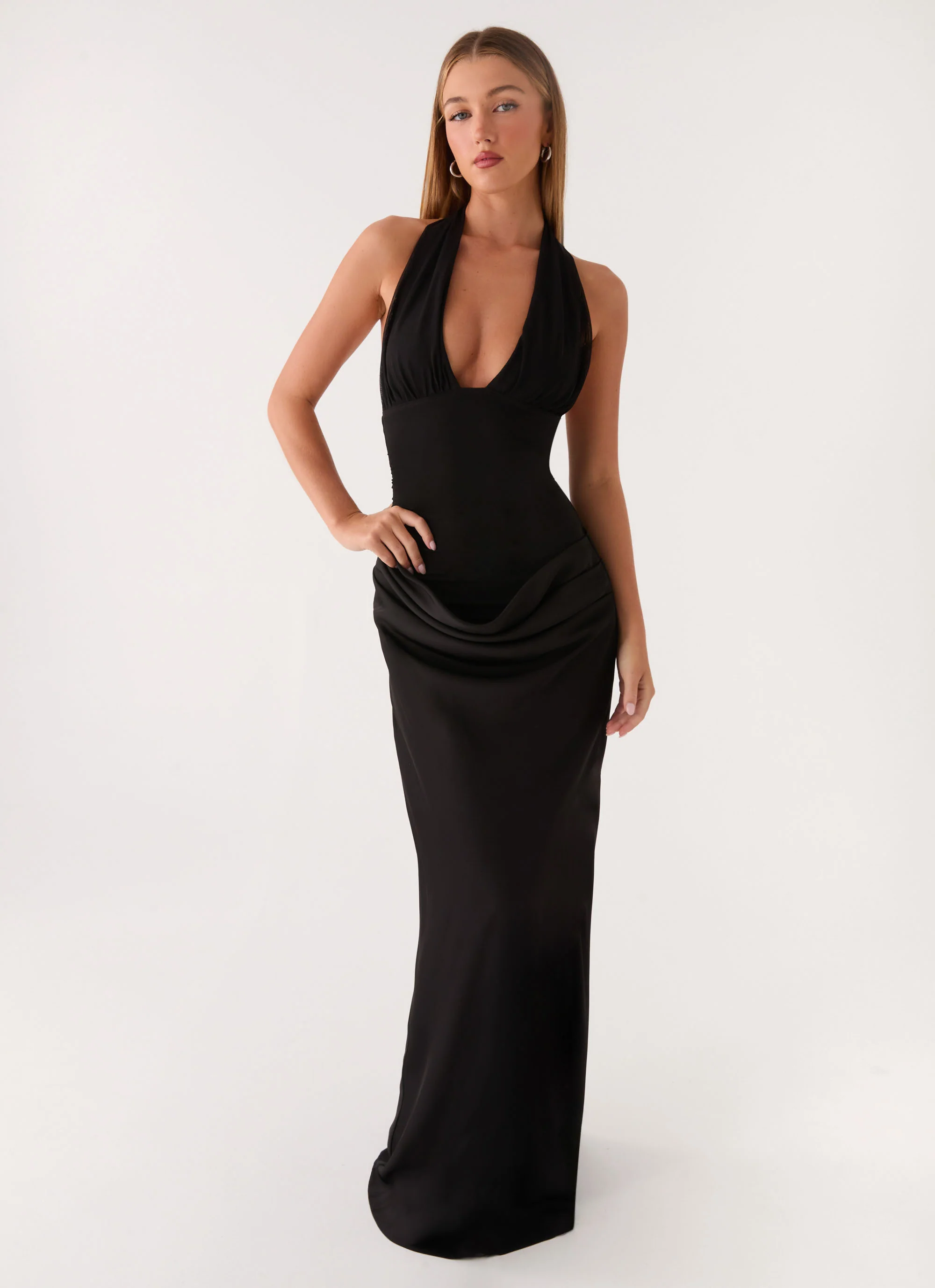 Emaretta Halter Maxi Dress - Black