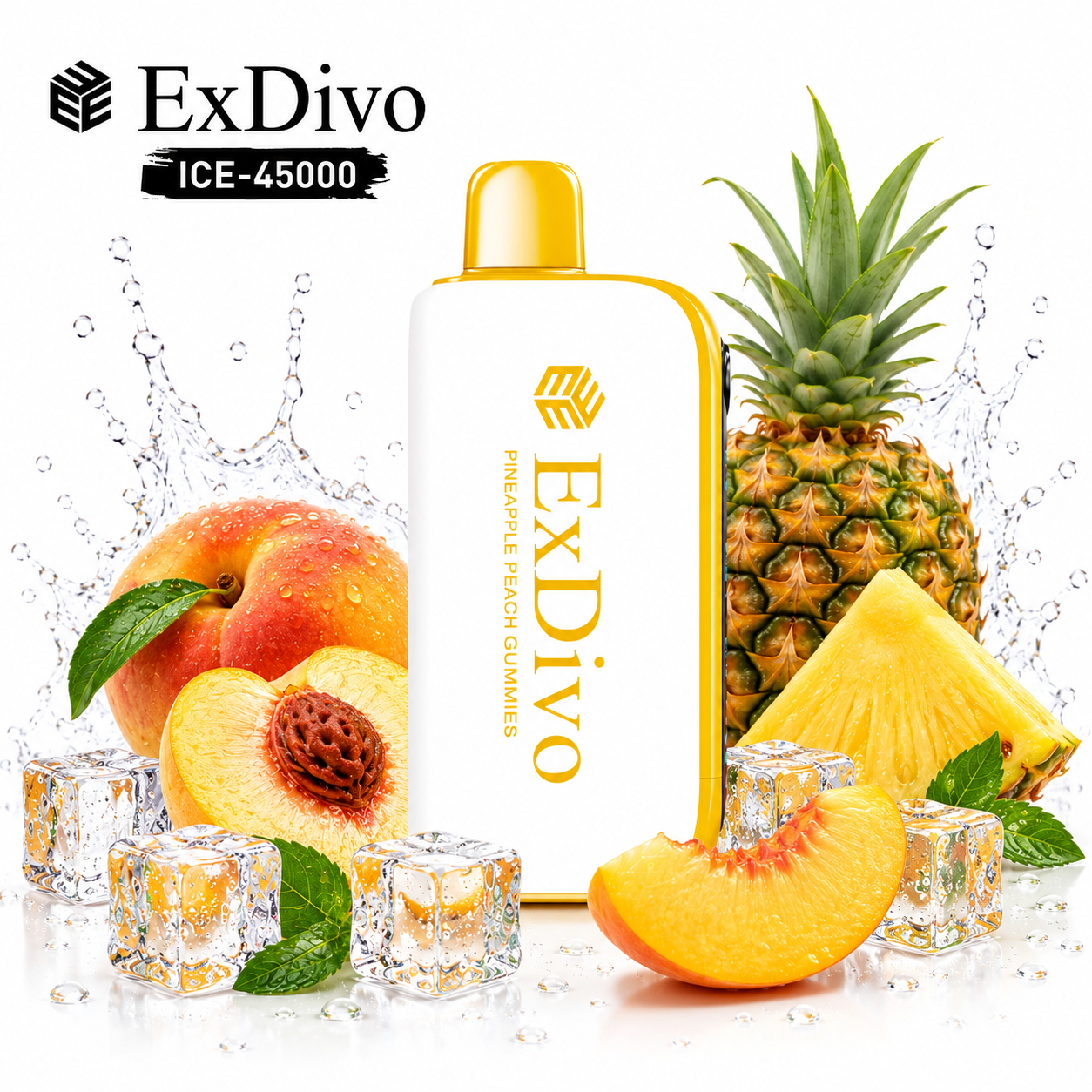 ExDivo Ice Flame Vape 45000 Puffs——PINEAPPLE PEACH GUMMIES