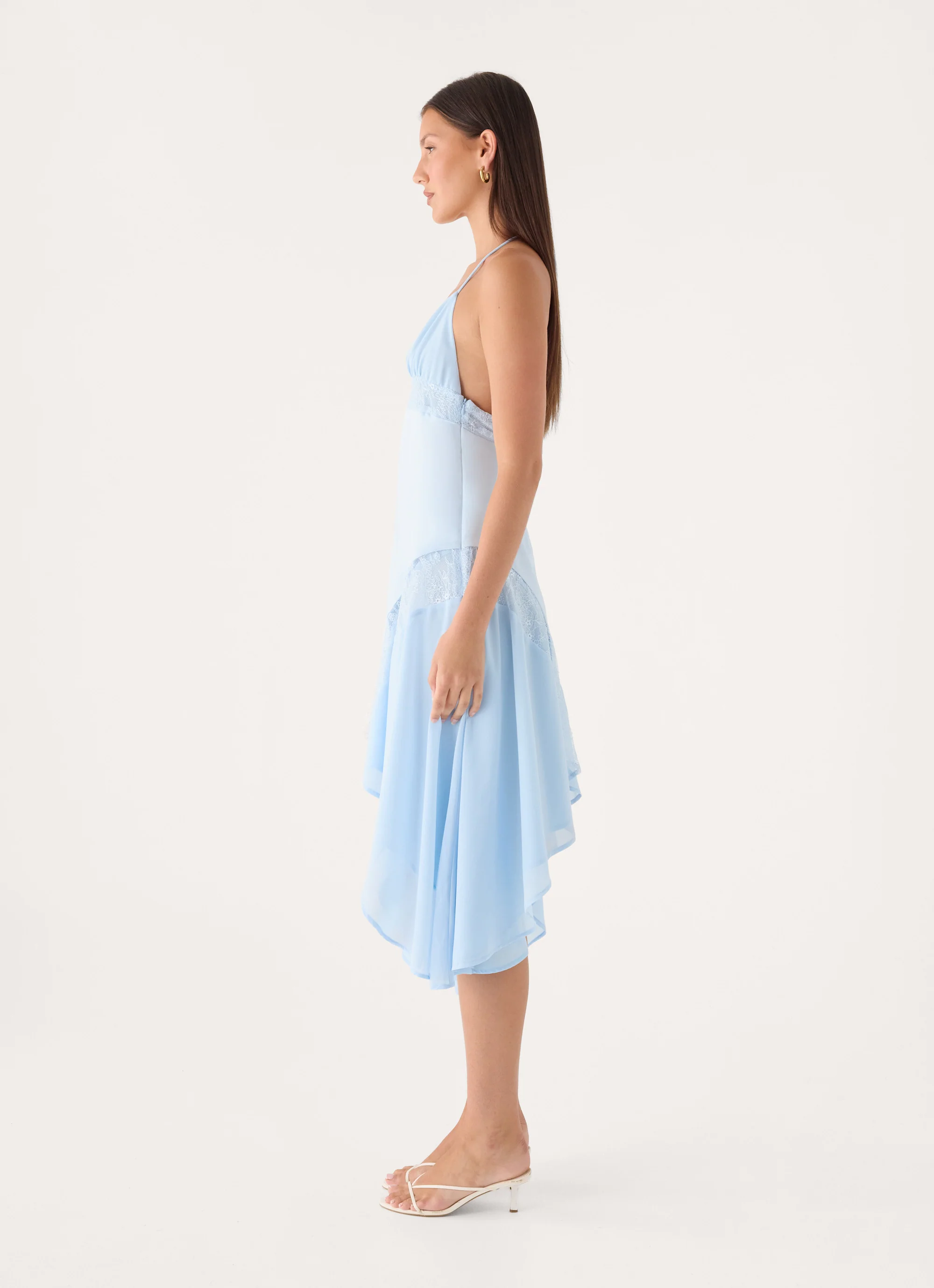 Prilla Asymmetric Midi Dress - Blue
