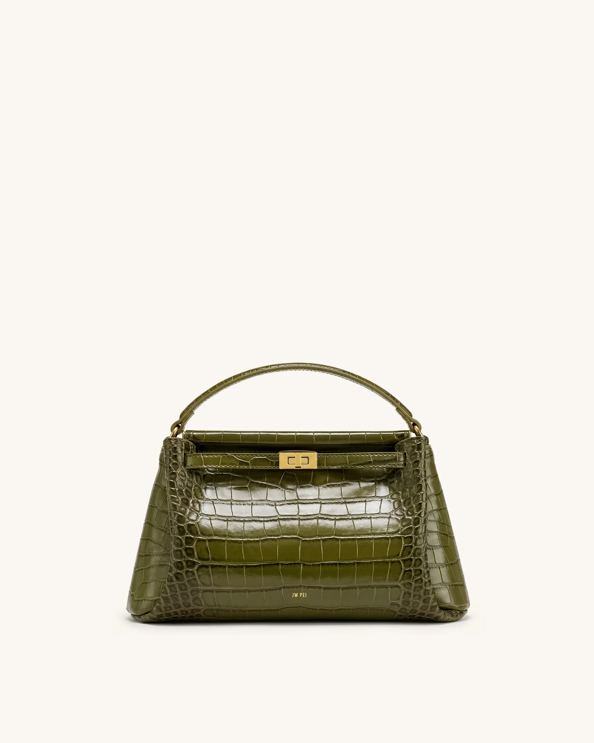 Carmen Top Handle Bag - Green Croc