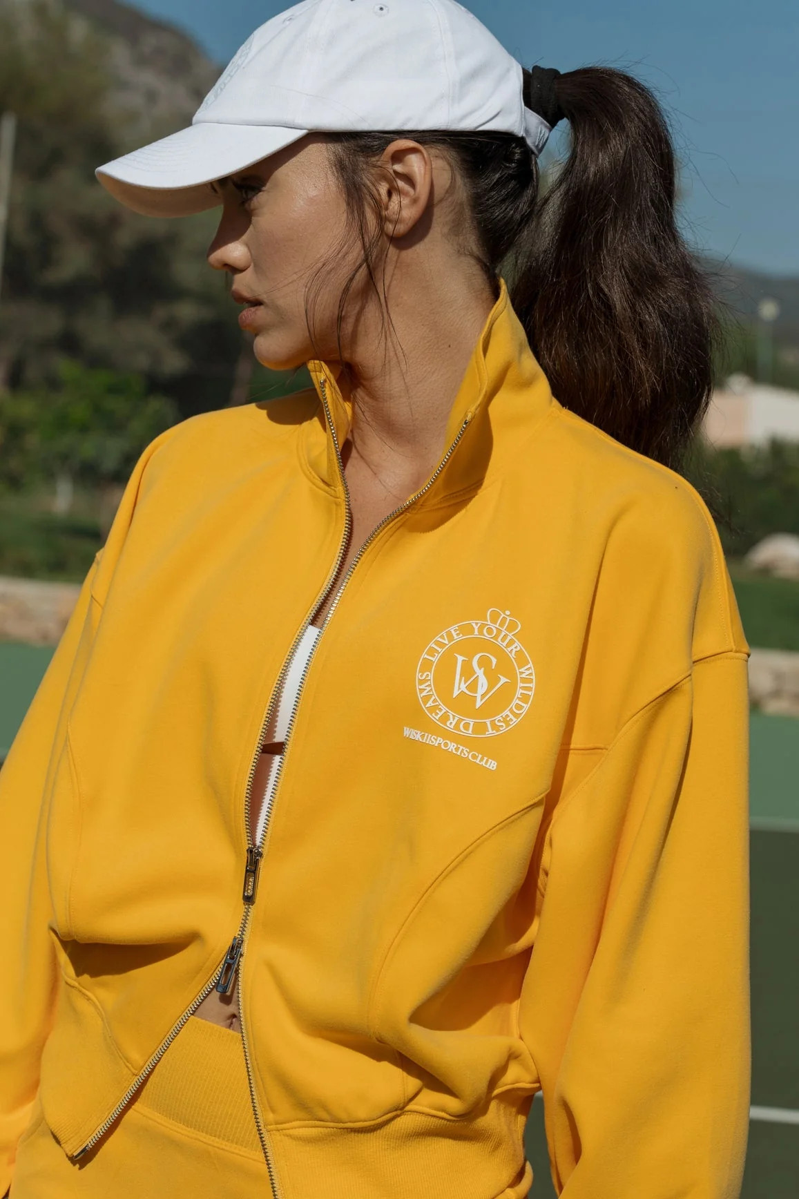 WISKII Two-Way Zipper Jacket & Stylish Ease Mini Sweat Skirt