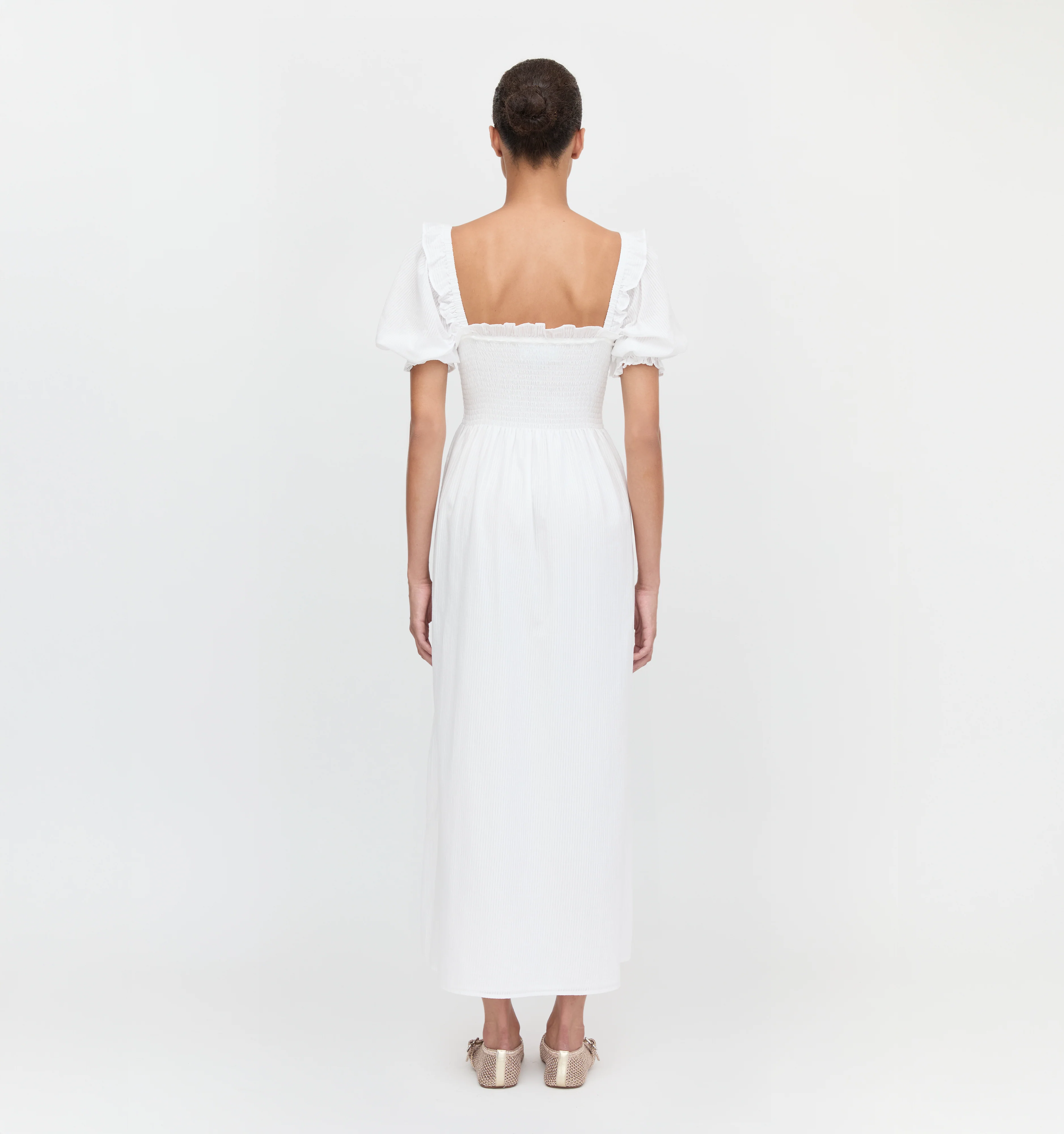 The Scarlett Nap Dress - White Shadow Stripe