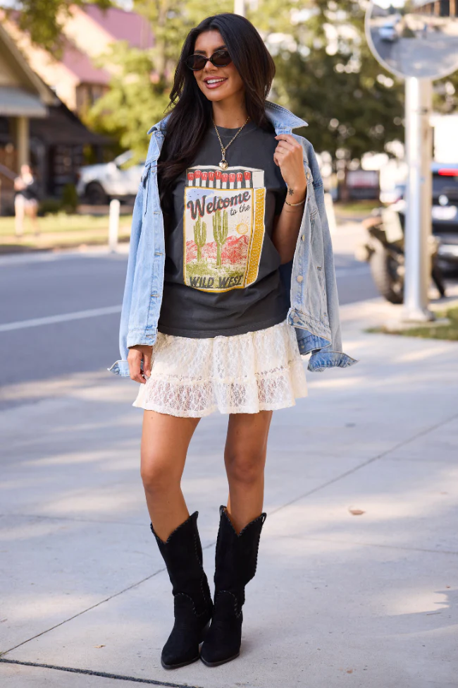 Western Matchbox Dark Grey Graphic Tee