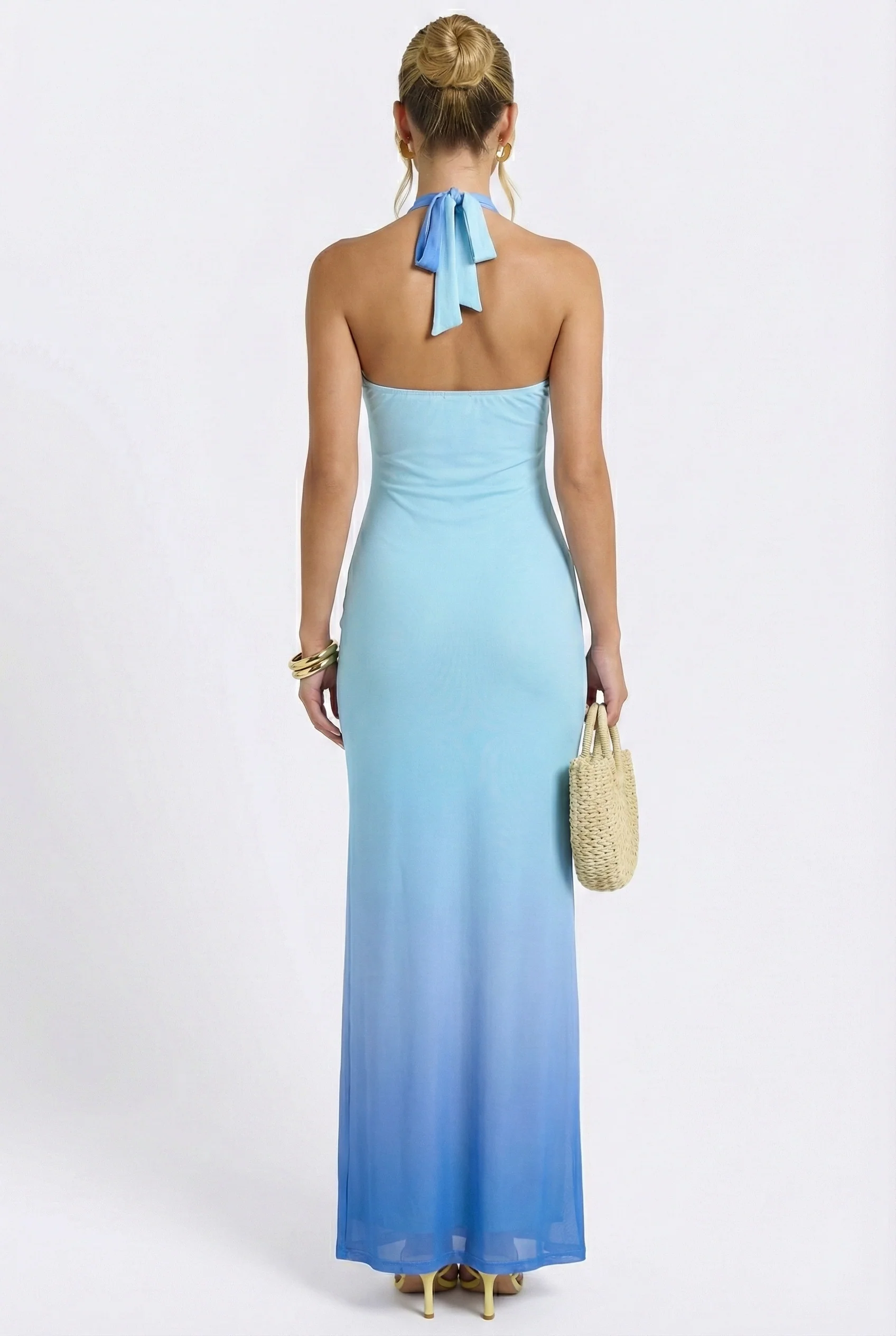 Malibu Ocean Halter Maxi Dress