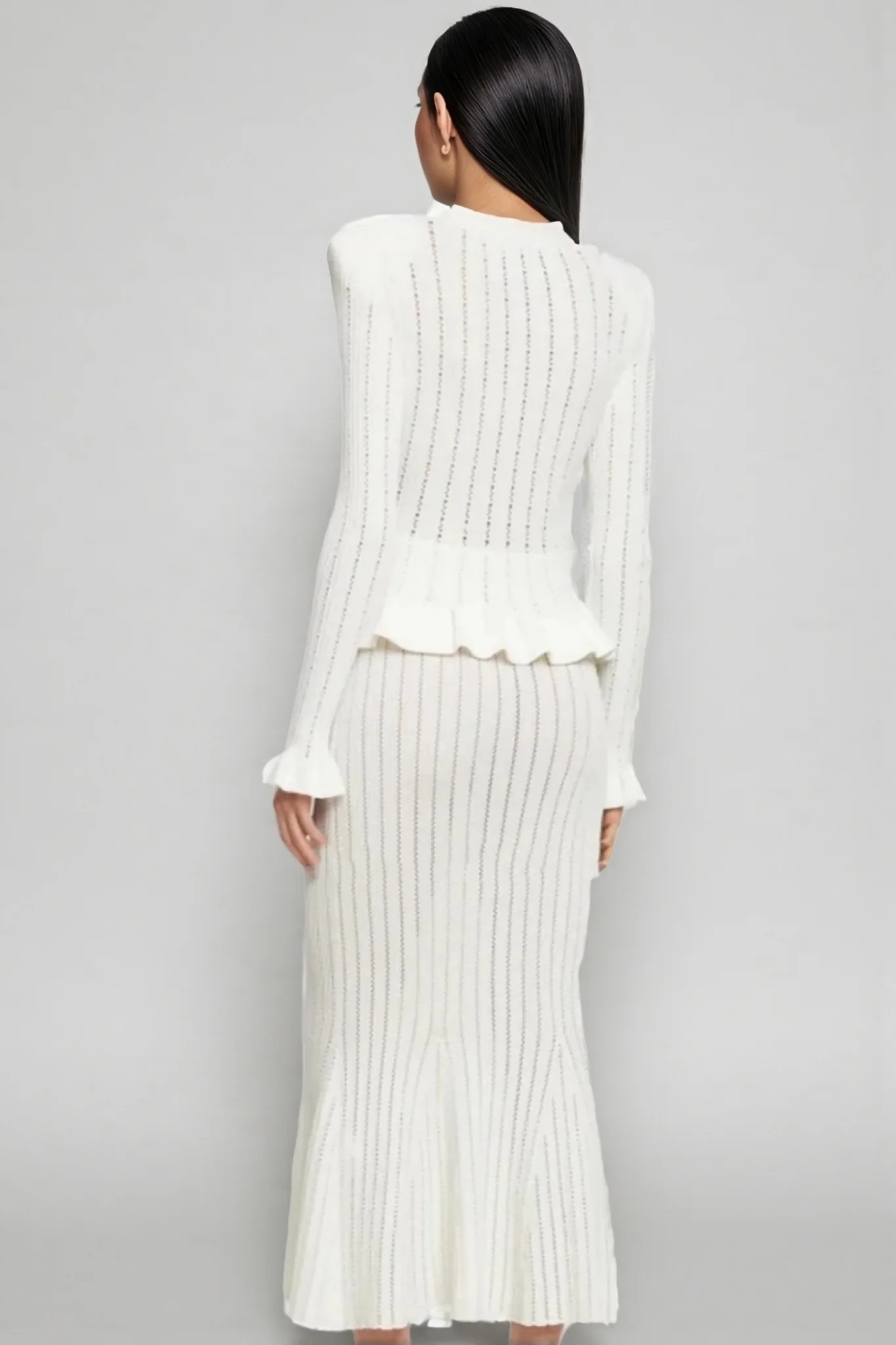Raya Ruffle Hem Knit Maxi Dress Set
