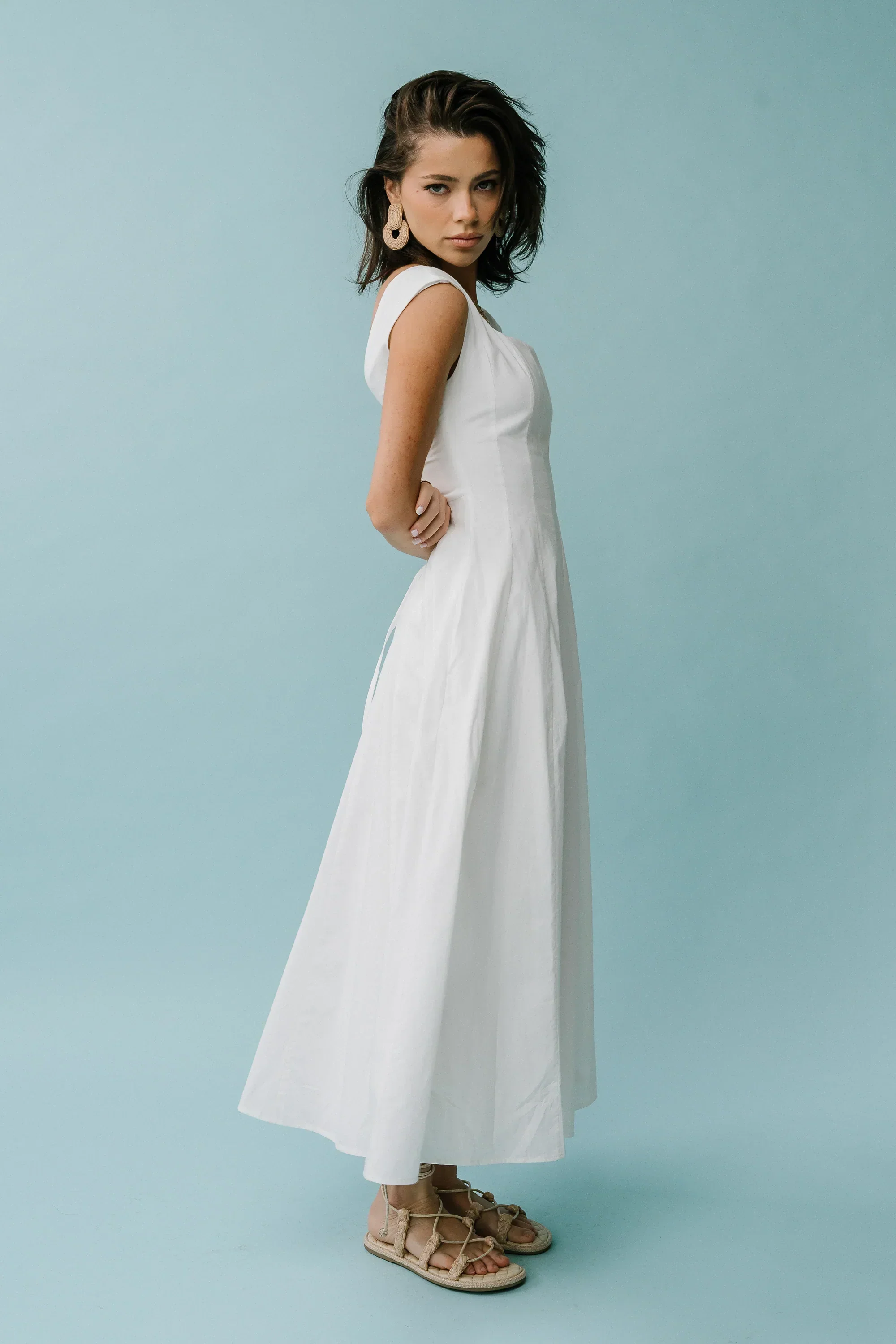 Colin Midi Dress in Cream