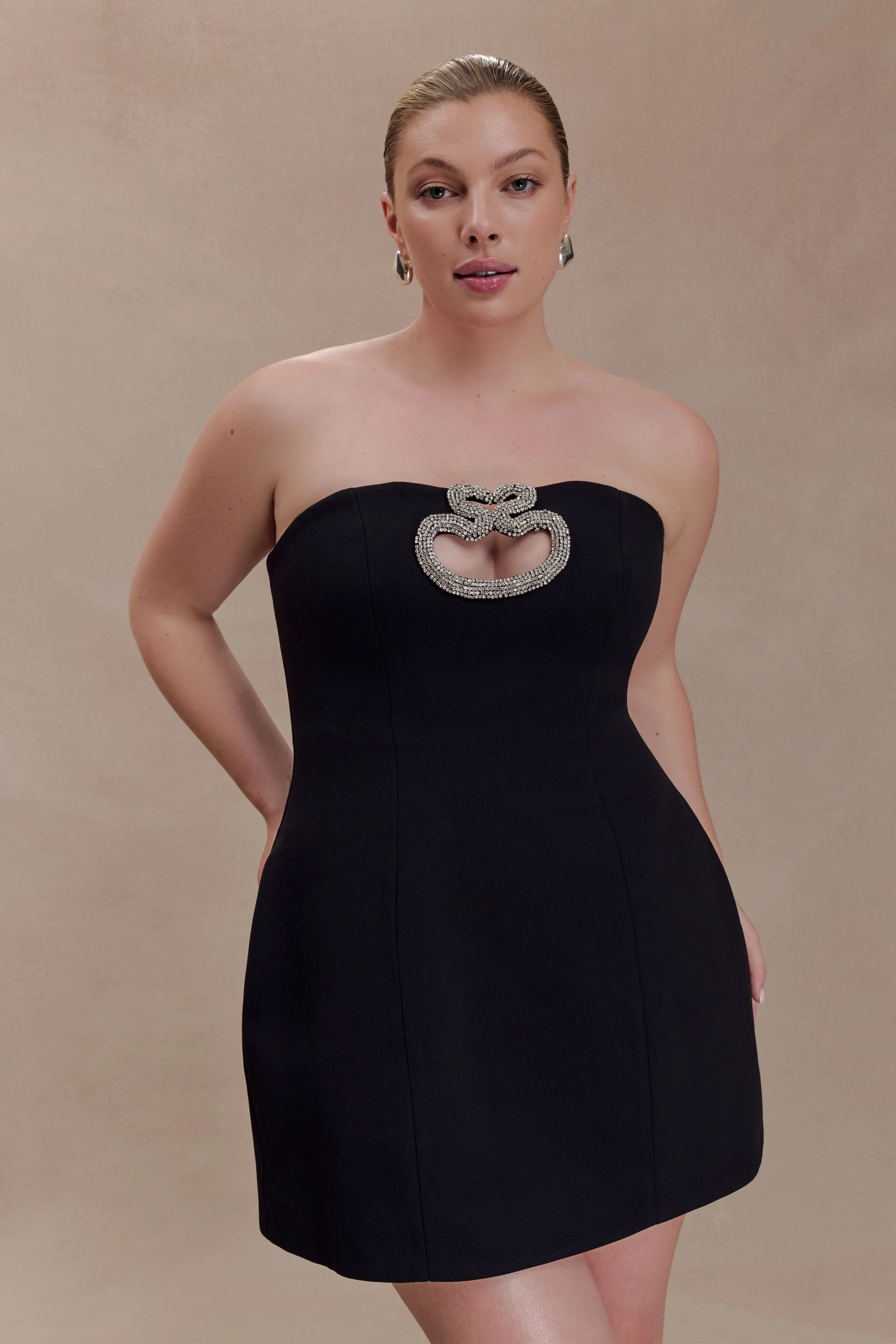 Hilda Embellished Strapless Mini Dress - Black