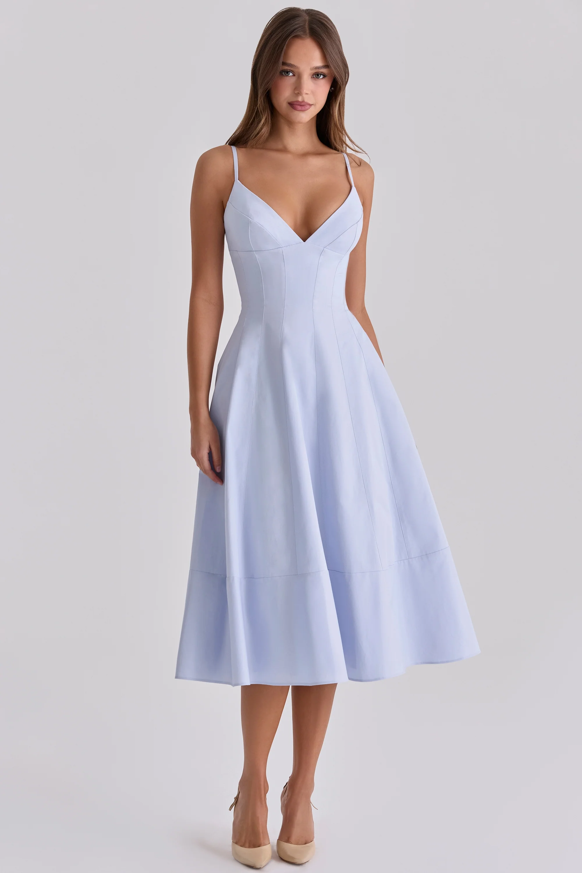 Bluebell Lace Up Cotton Midi Sundress