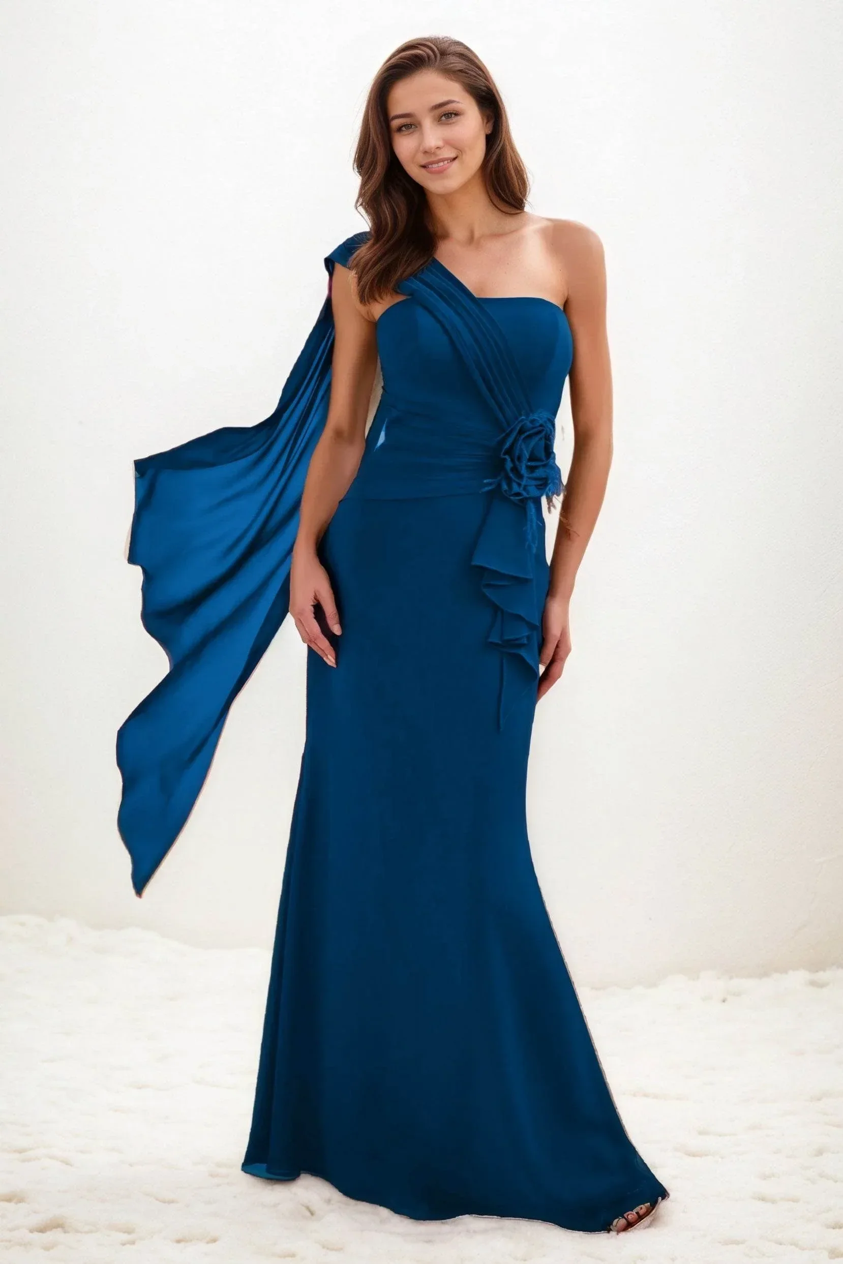 Trumpet-Mermaid Maxi Chiffon Wedding Guest Dress CG0289