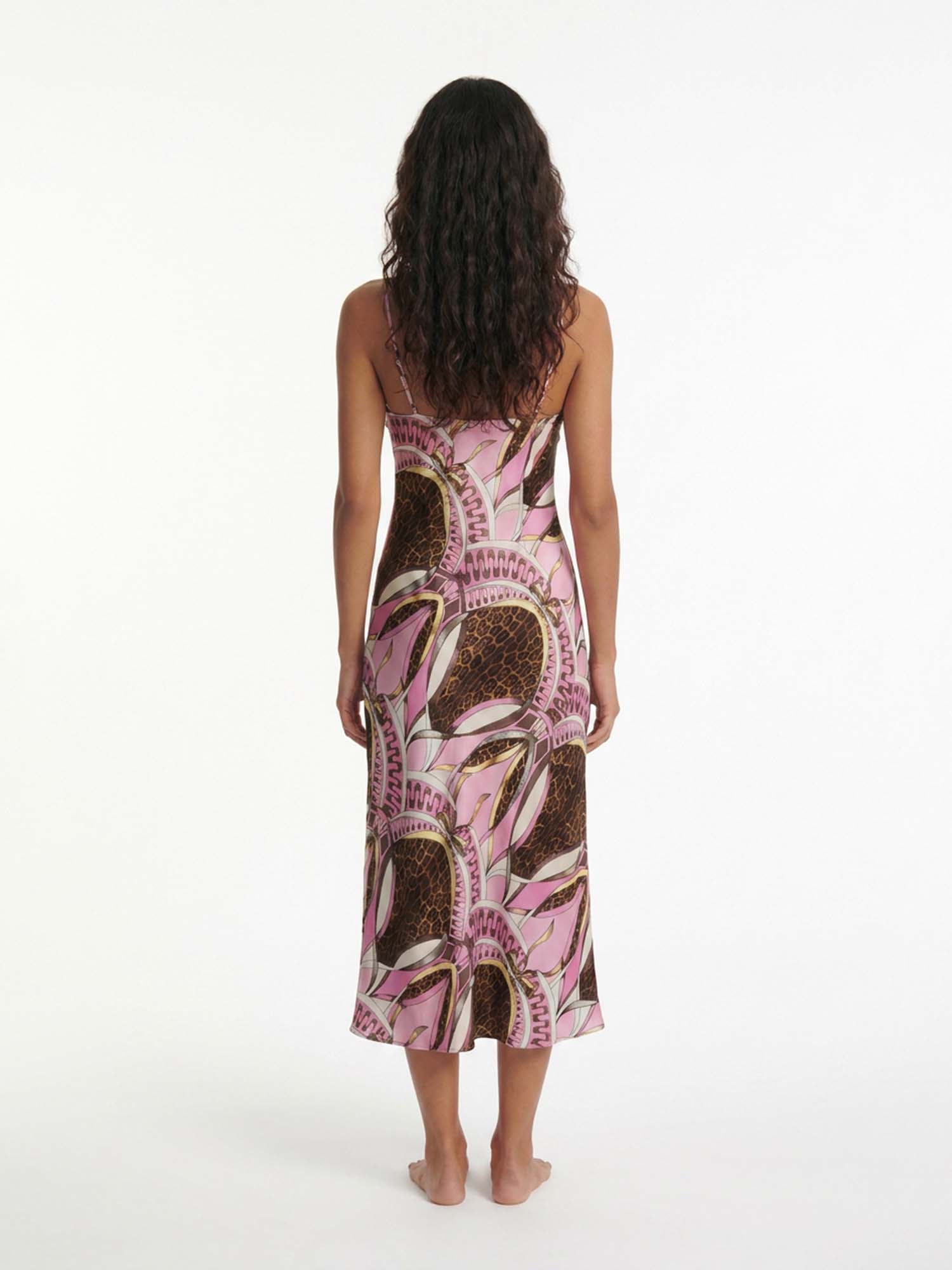 Soft Pattern Slip Midi Dress
