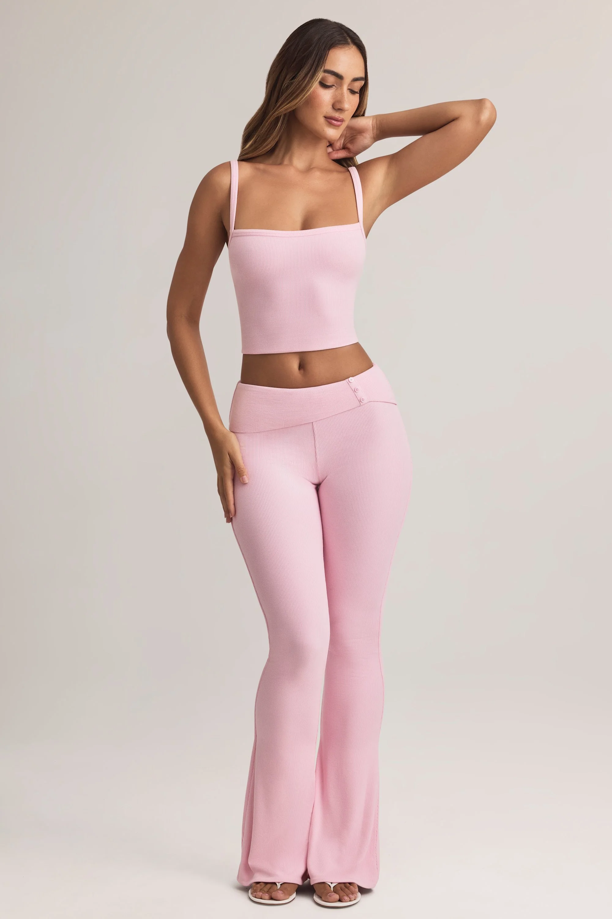Modal Square-Neck Camisole Top in Pastel Pink