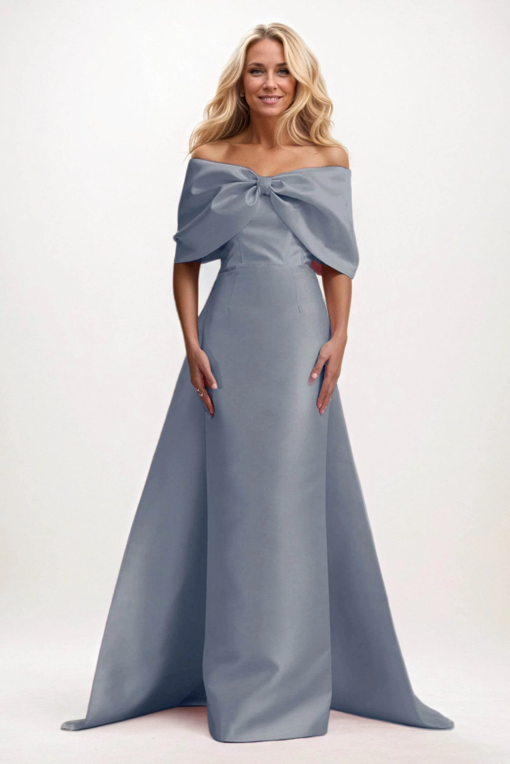Trumpet-Mermaid Maxi Satin Mother of the Bride Dresses CM0387