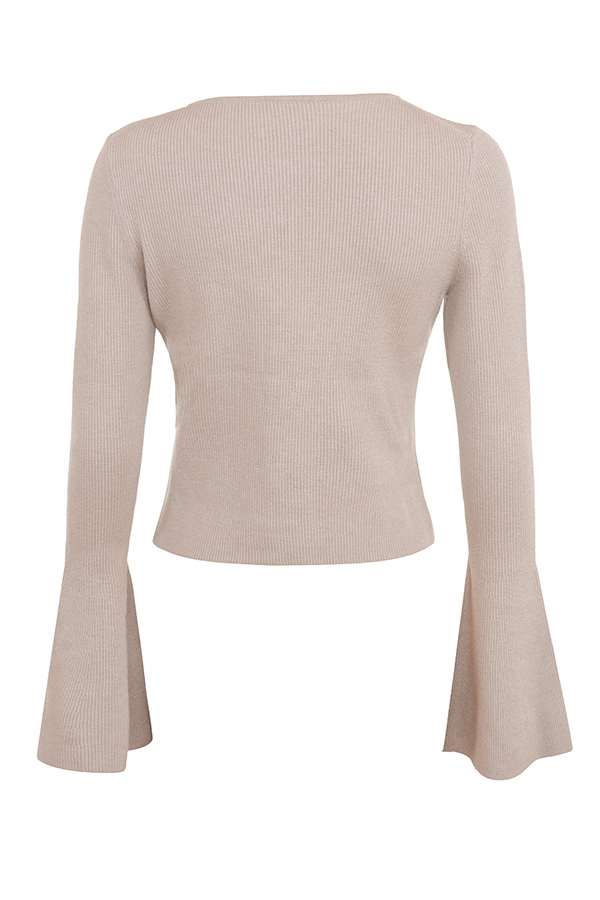 Biscuit Wool Cashmere Long Sleeve Cardigan