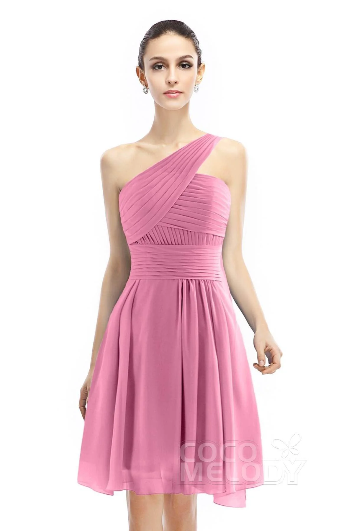 A-Line Knee Length Chiffon Bridesmaid Dress COZK1401C