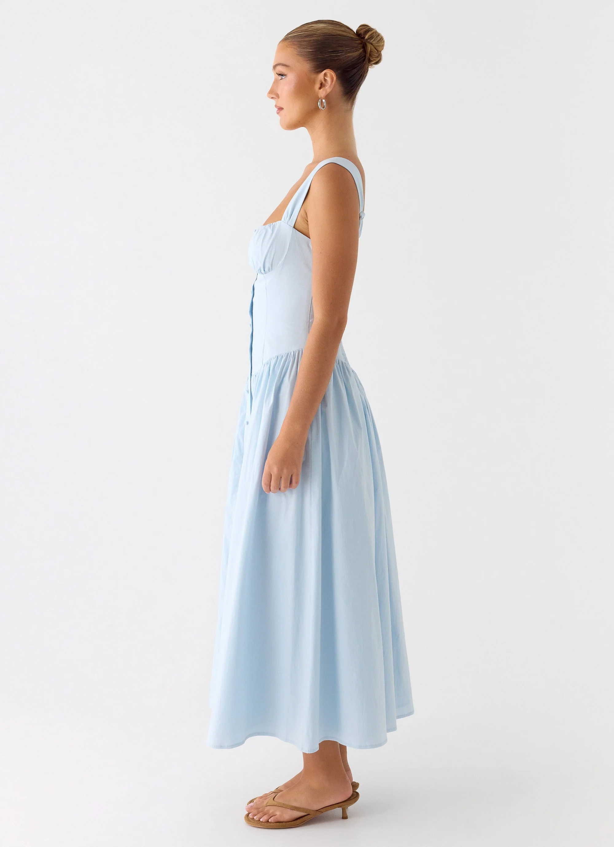 Emmalina Midi Dress - Blue - luluinthesky