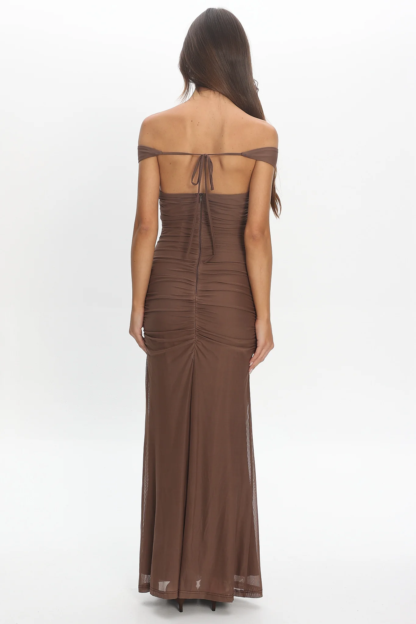 Luli Boat Neck Sash Maxi Dress Cocoa - luluinthesky