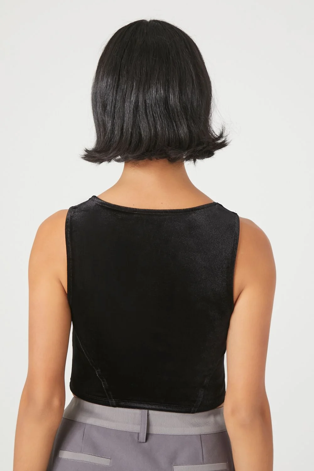 Velvet Bustier Cropped Tank Top