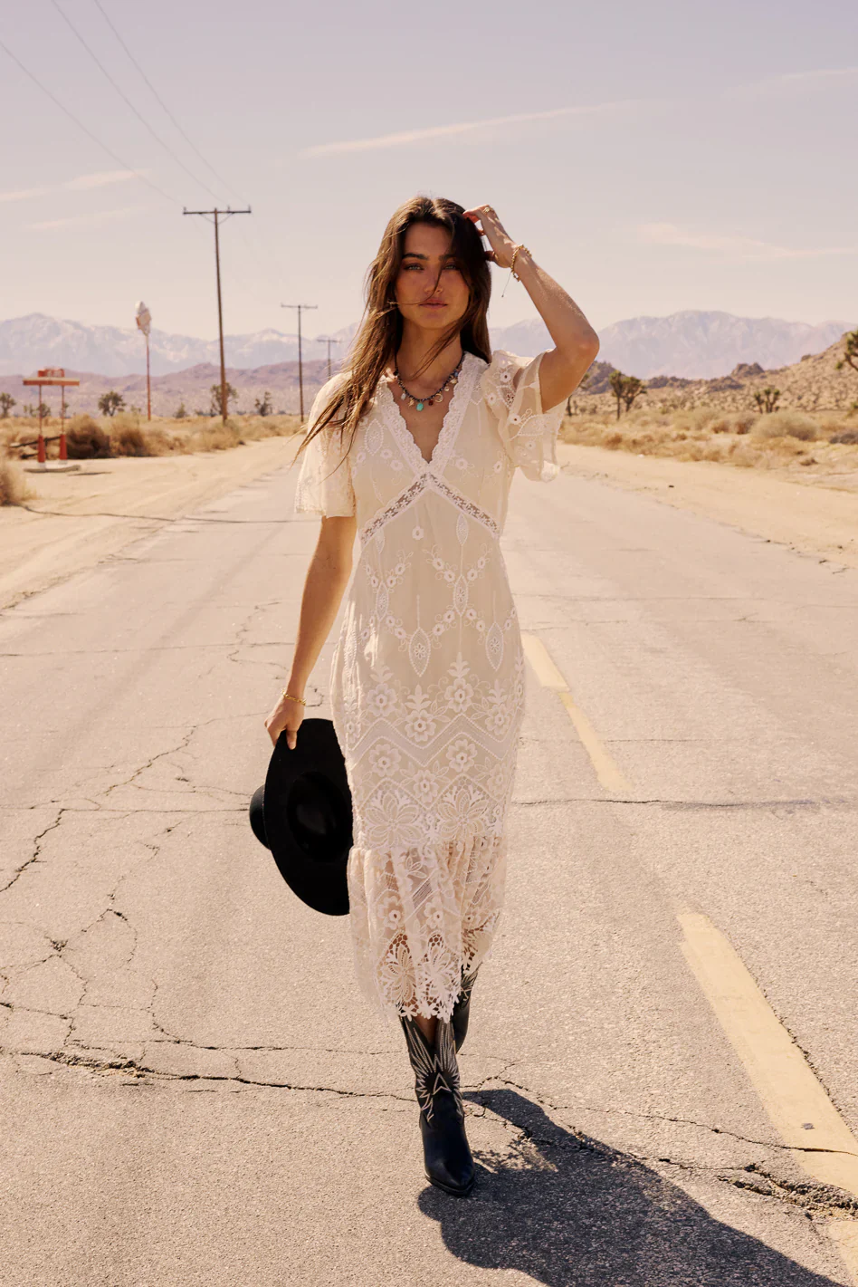 Maxene Embroidered Midi Dress