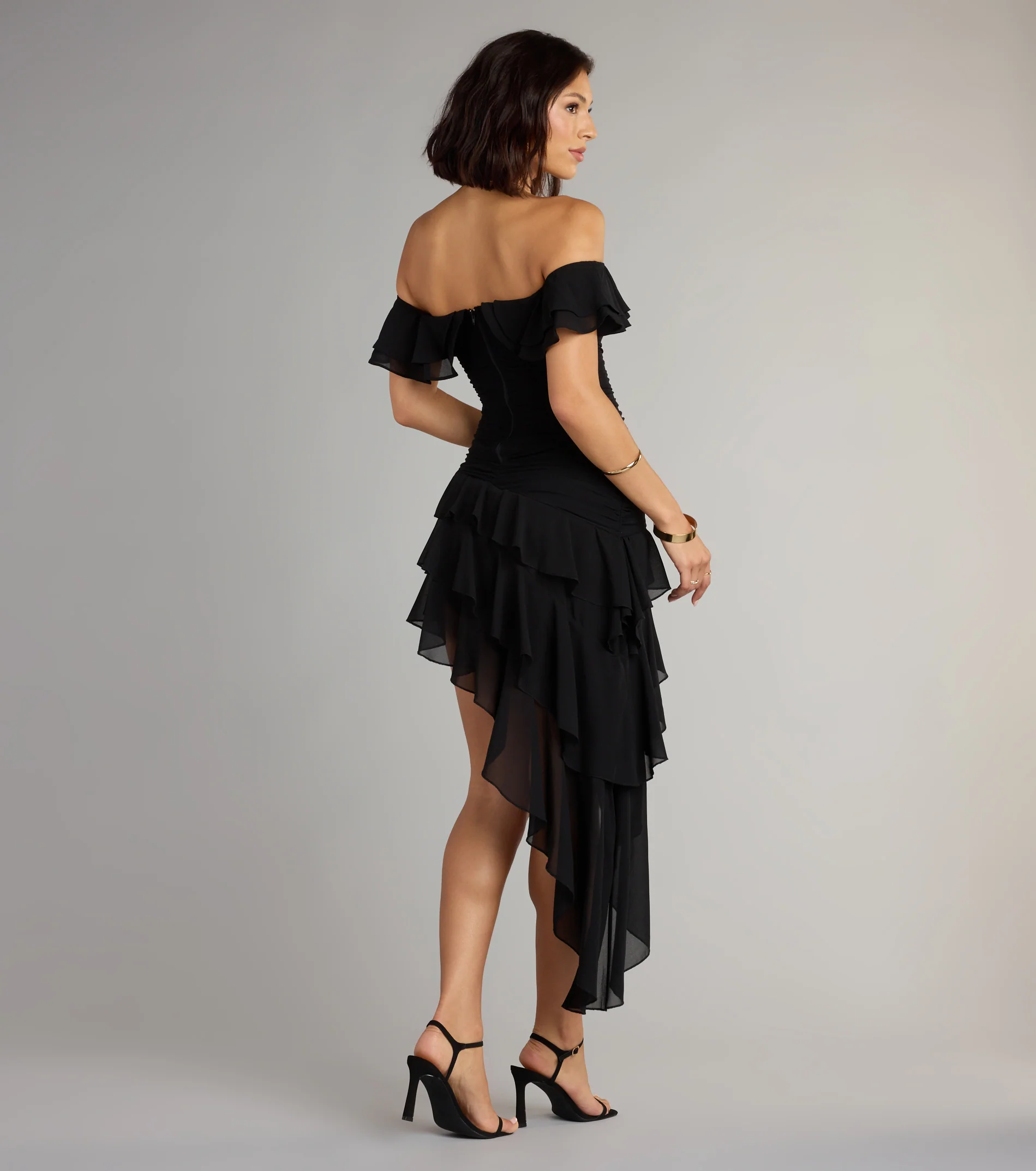 Drama Me Softly Ruffle Chiffon Mini Dress