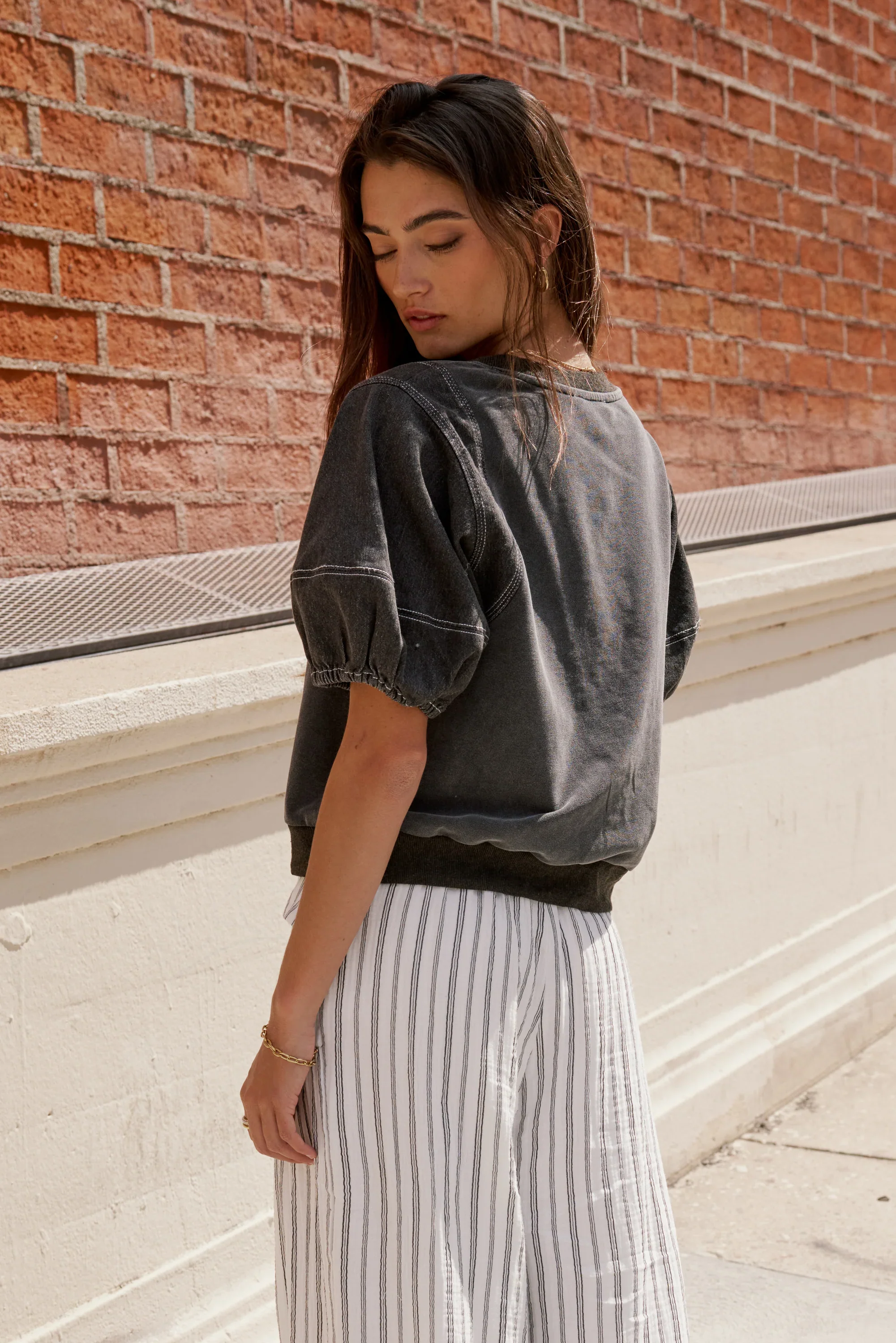 Rory Contrast Top in Black