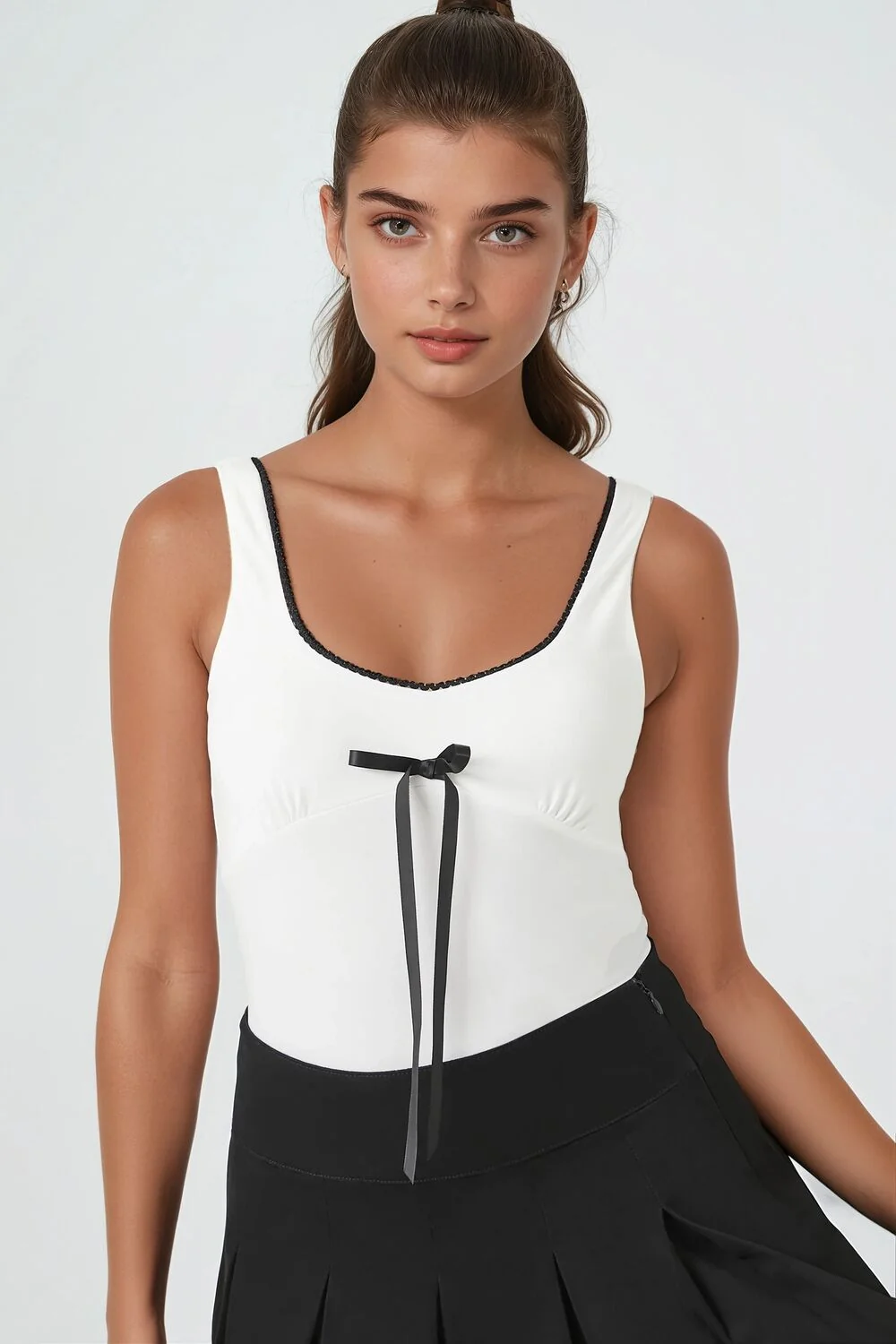 Bow Ricrac-Trim Bodysuit