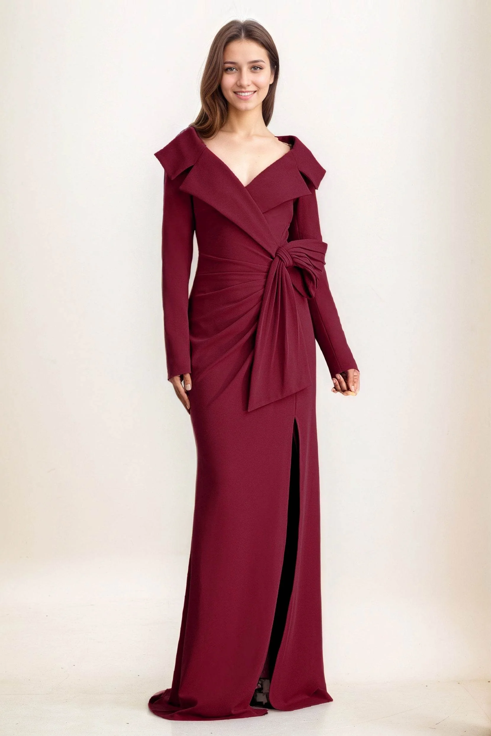Sheath-Column Maxi Elastic Cloth Wedding Guest Dress CG0283