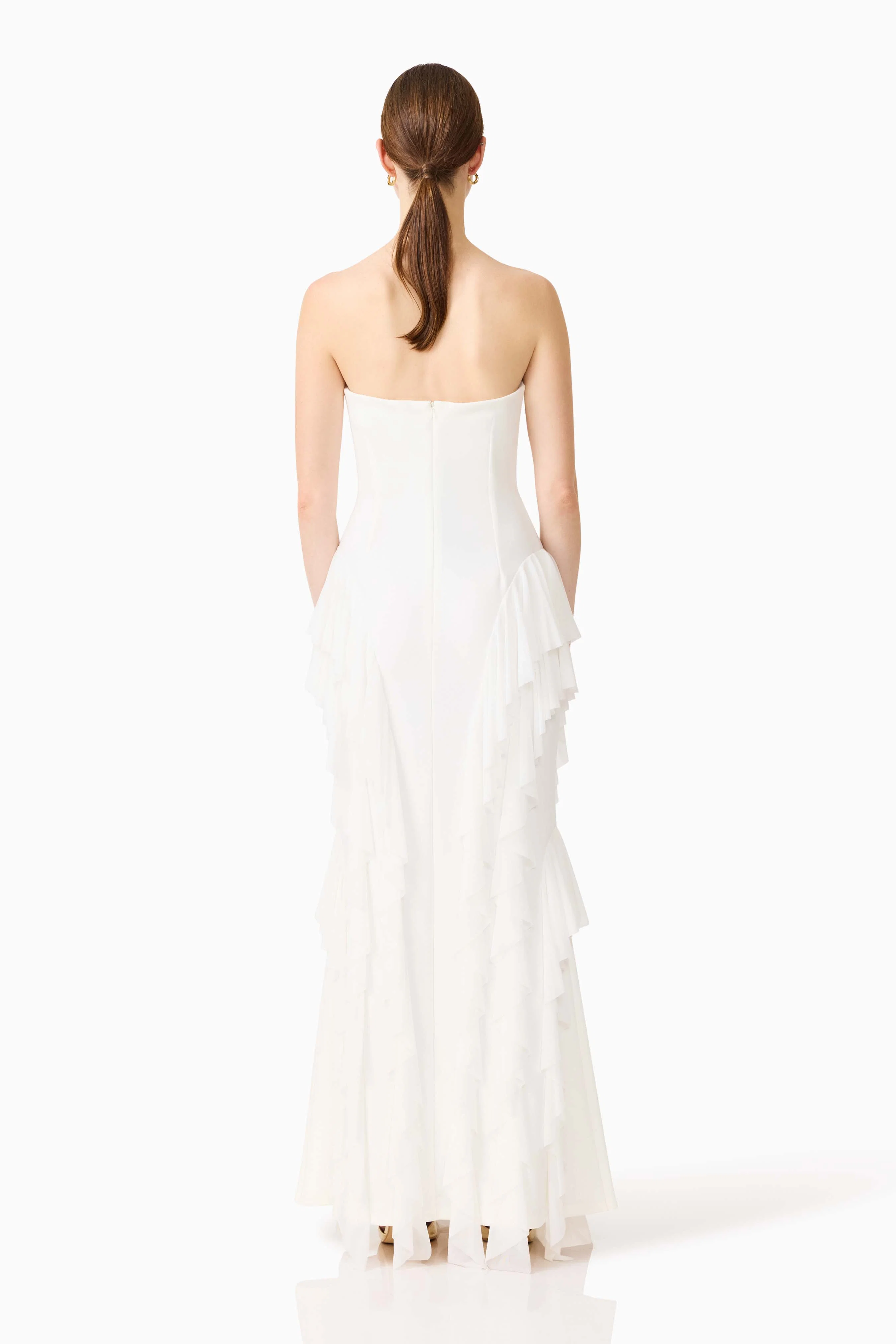 Amelina Strapless Gown in White
