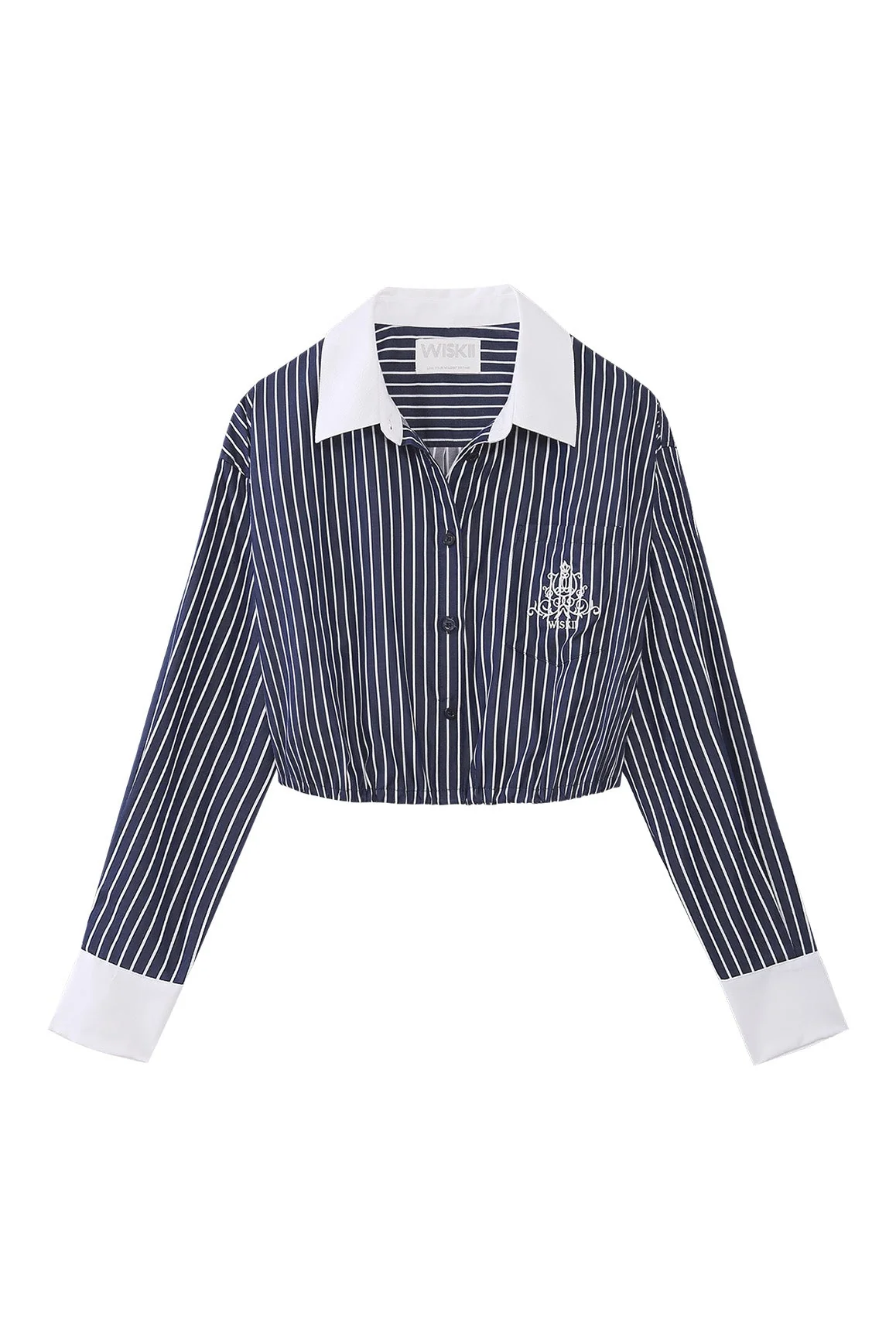 Stripe Button-Down Crop Shirt