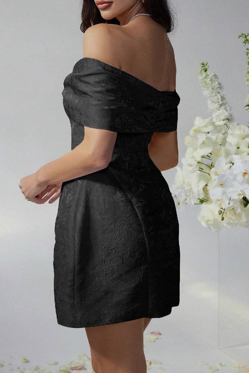 A-Line Mini Jacquard Satin Dress 911548528871
