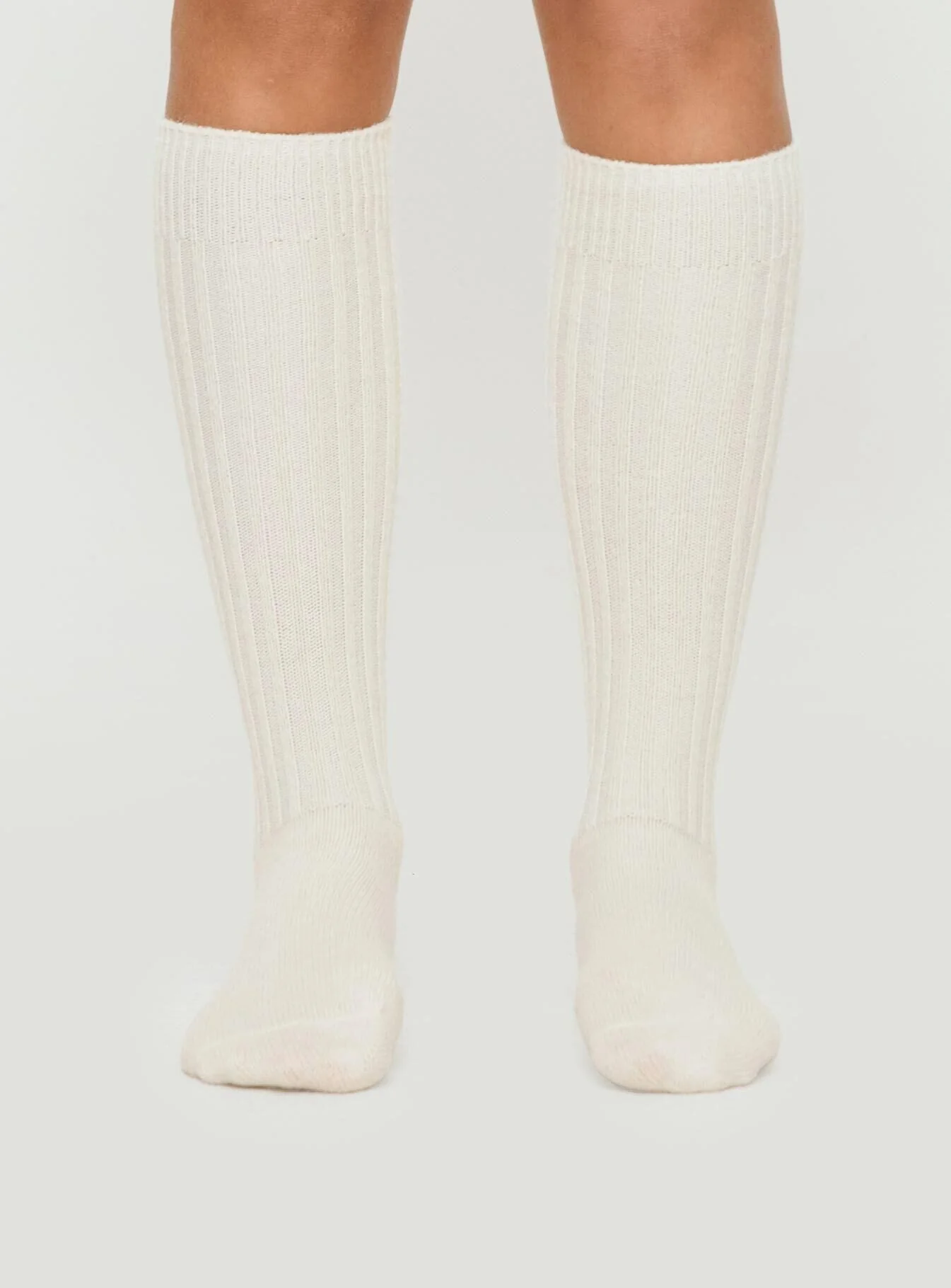 Boderline Knee High Socks White