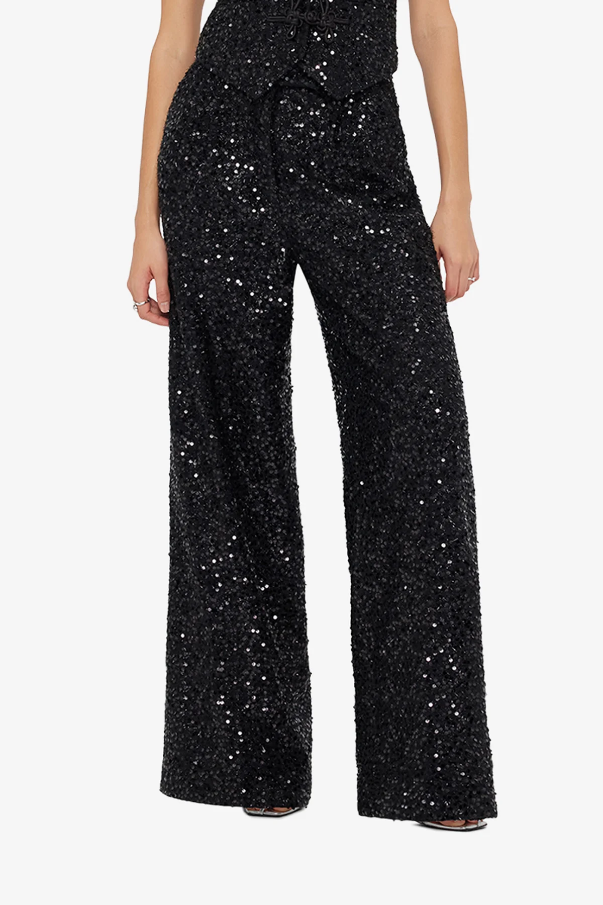 Greta Sequin Pants - Onyx