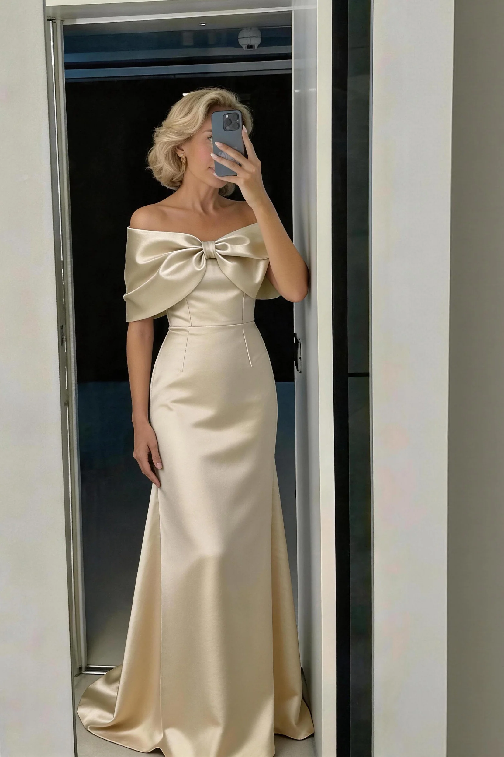 Trumpet-Mermaid Maxi Satin Mother of the Bride Dresses CM0387