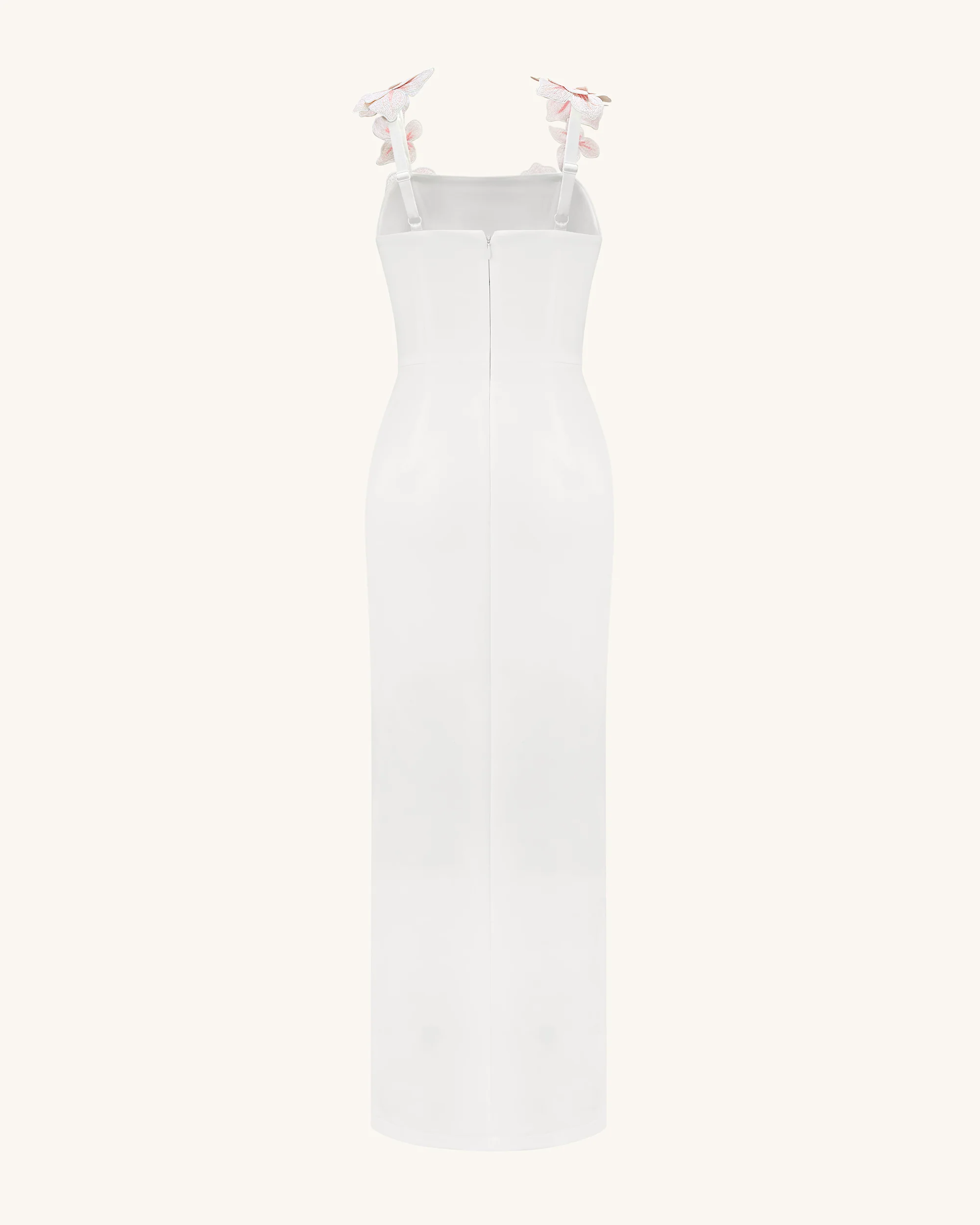 Flower Embroidered Dress - White/Pink - FASHION NOB