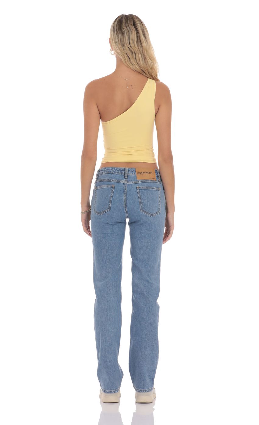 Low Rise Straight Jeans in Blue
