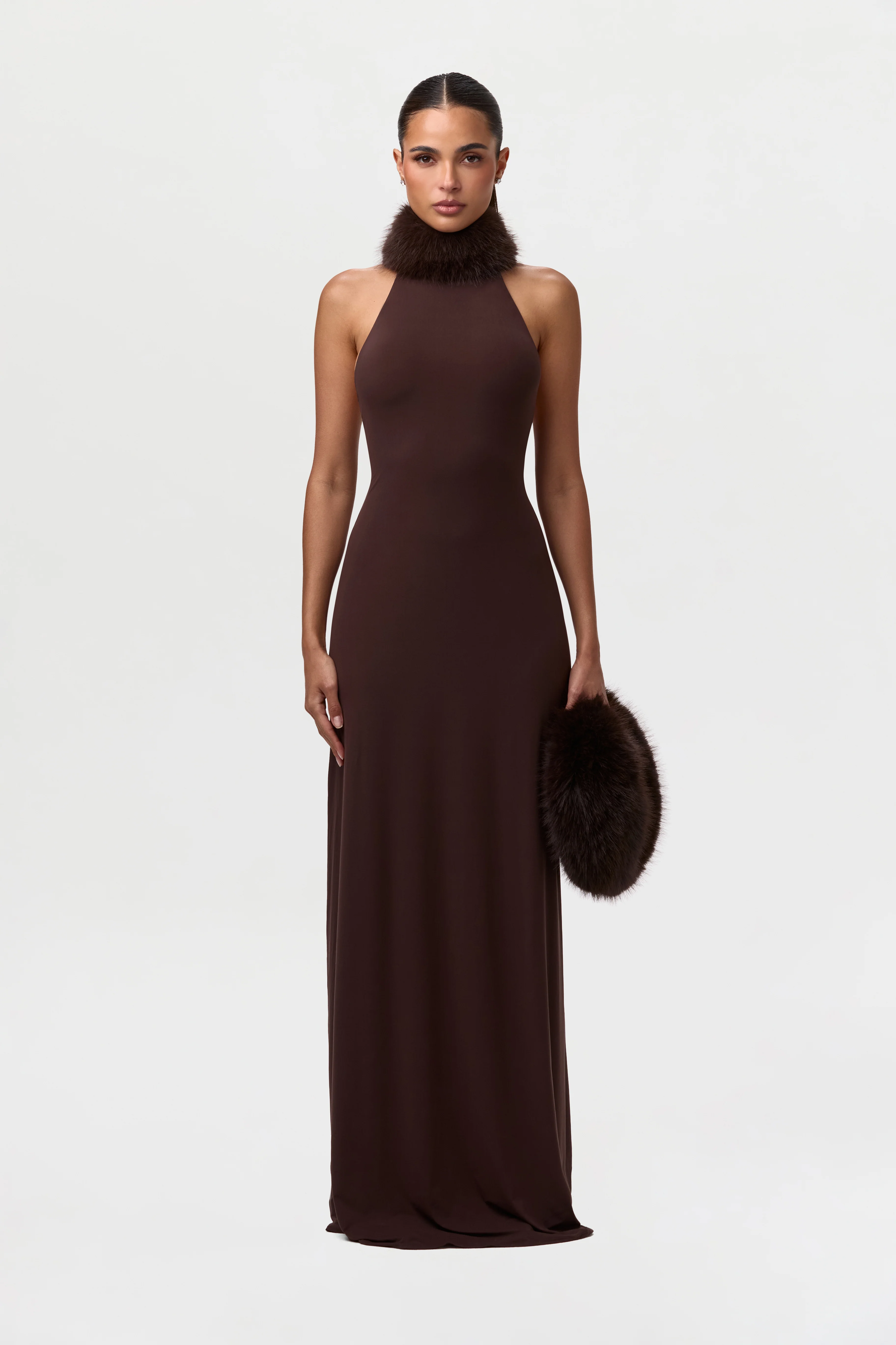 Naked Faux Fur Maxi Dress