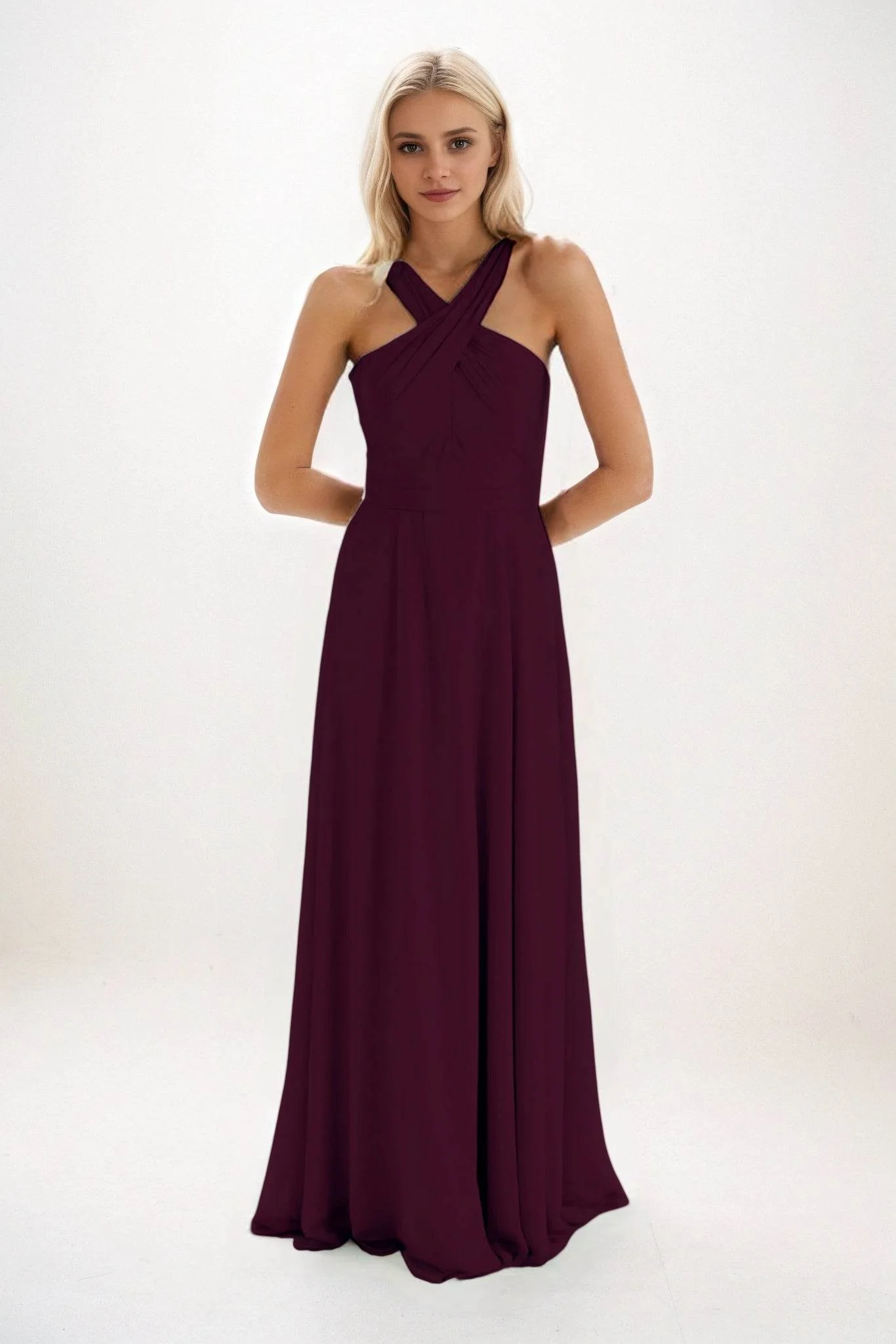 A-Line Maxi Chiffon Bridesmaid Dress CB0824