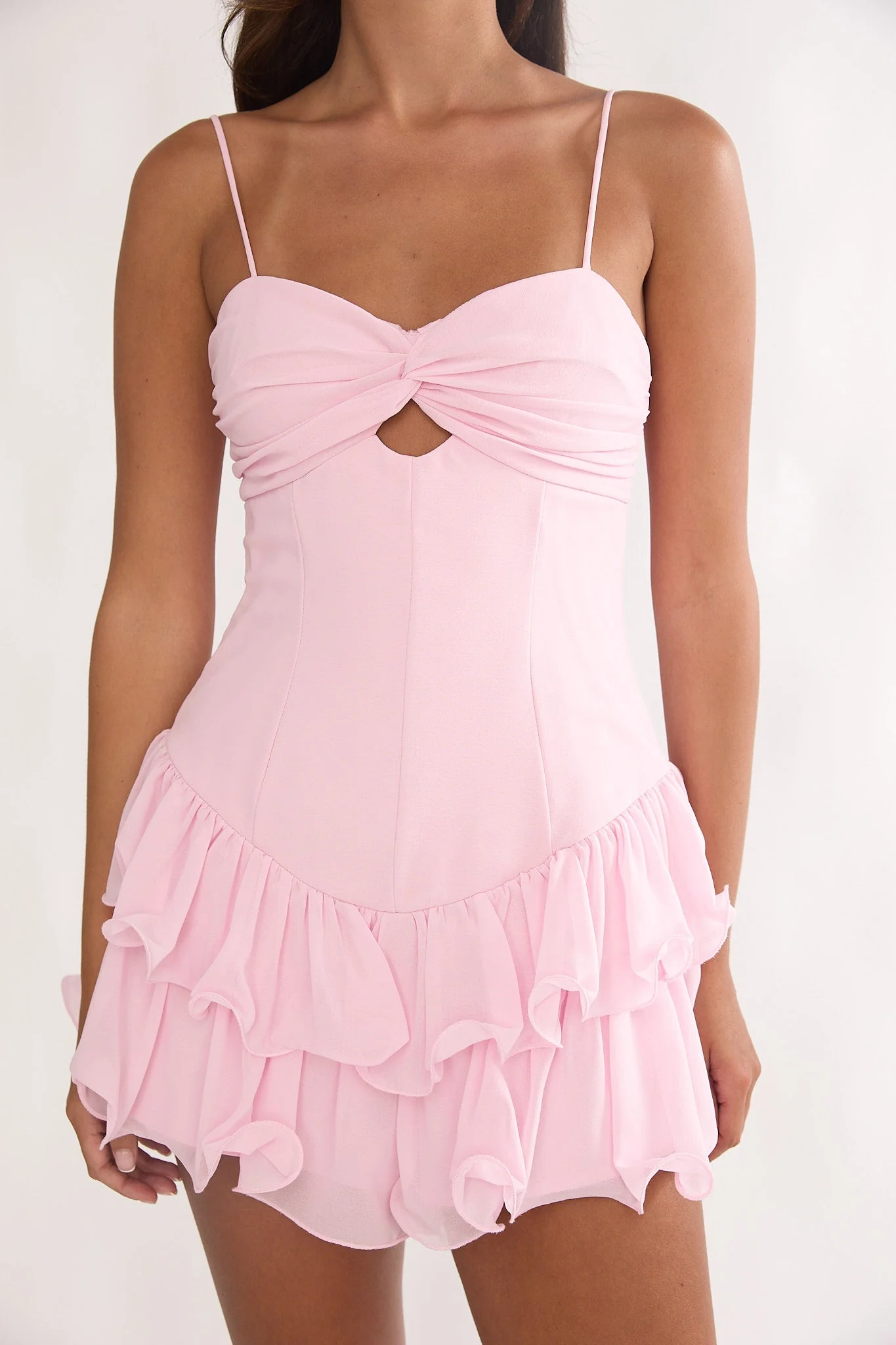 Heartstring Mini Dress Pink - luluinthesky