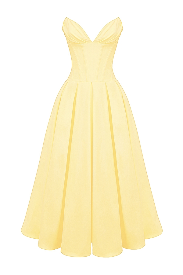 Sunshine Strapless Tulle Midi Dress