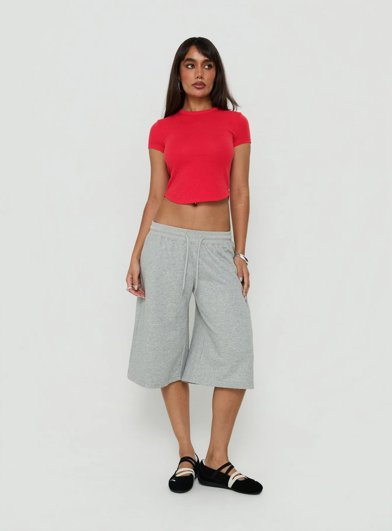 Peloma Saddle Hem Jersey Tee Red