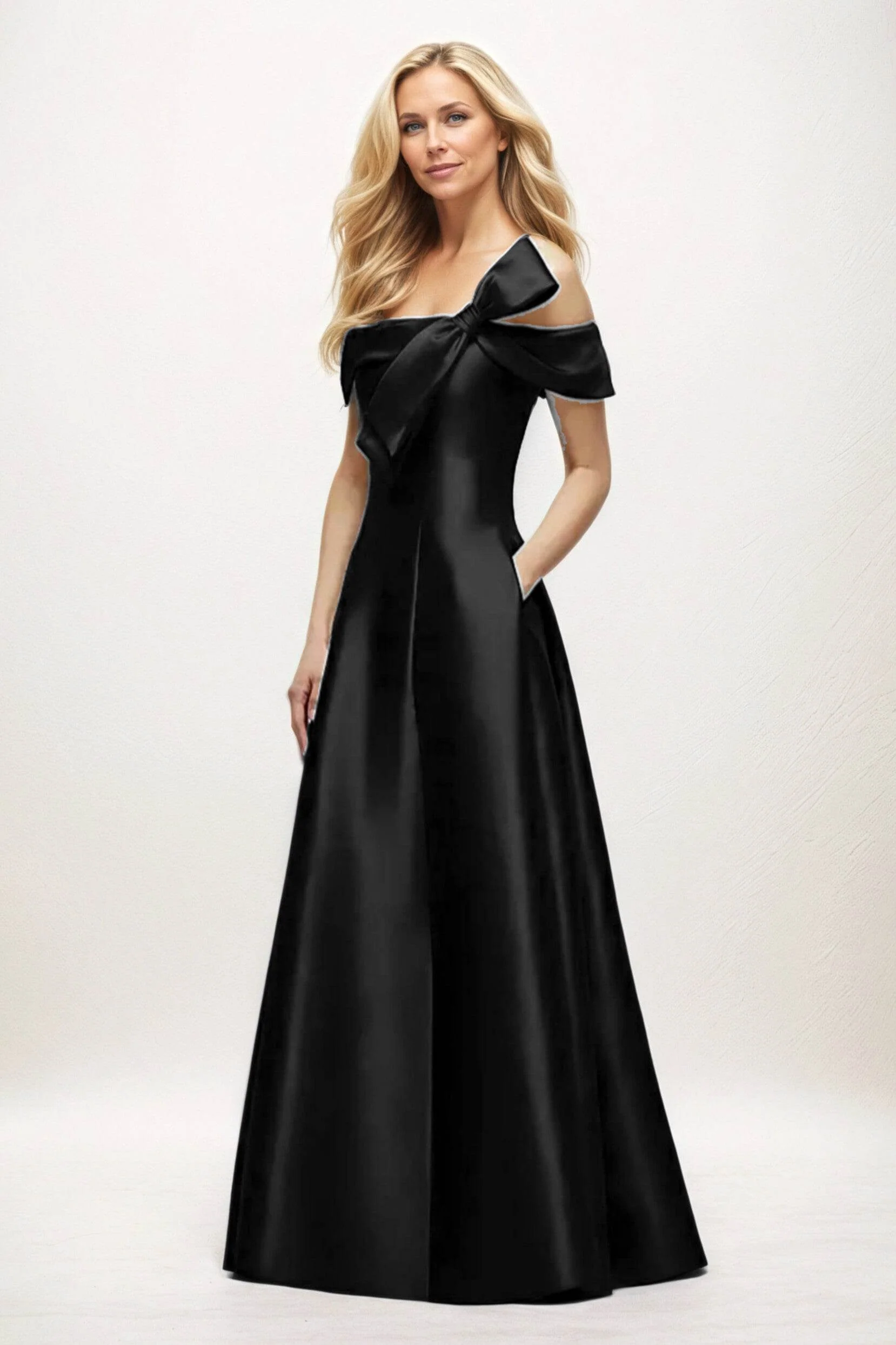 A-Line Maxi Satin Mother of the Bride Dresses CM0397