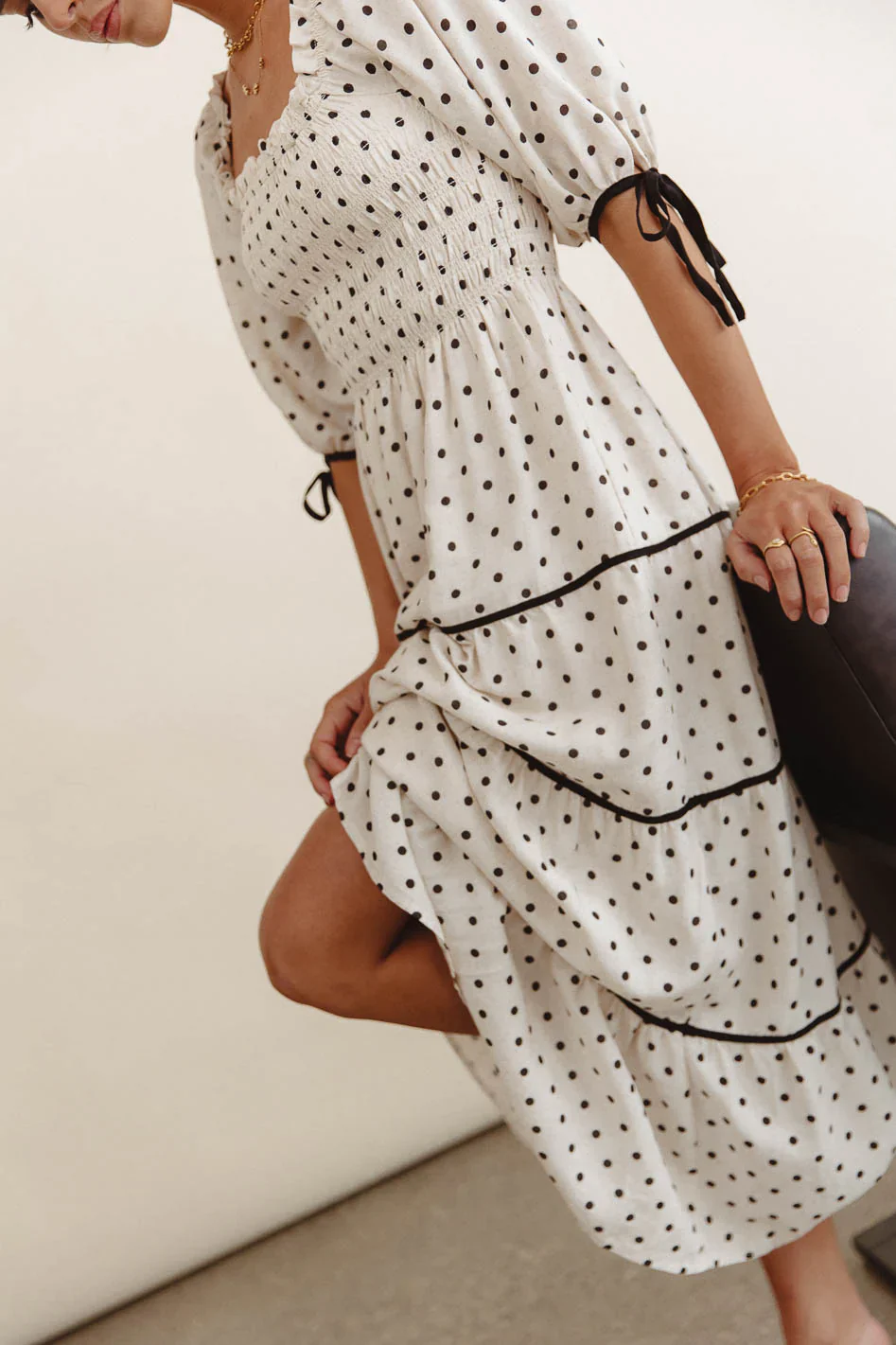Hunter Smocked Polka Dot Dress
