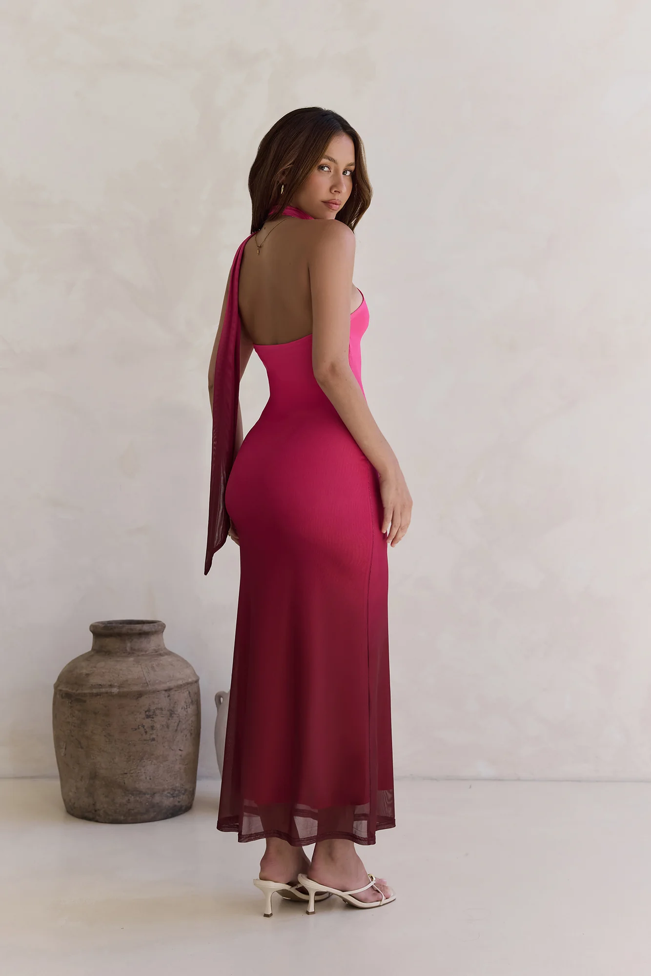Unstoppable Moment Mesh Maxi Dress Plum