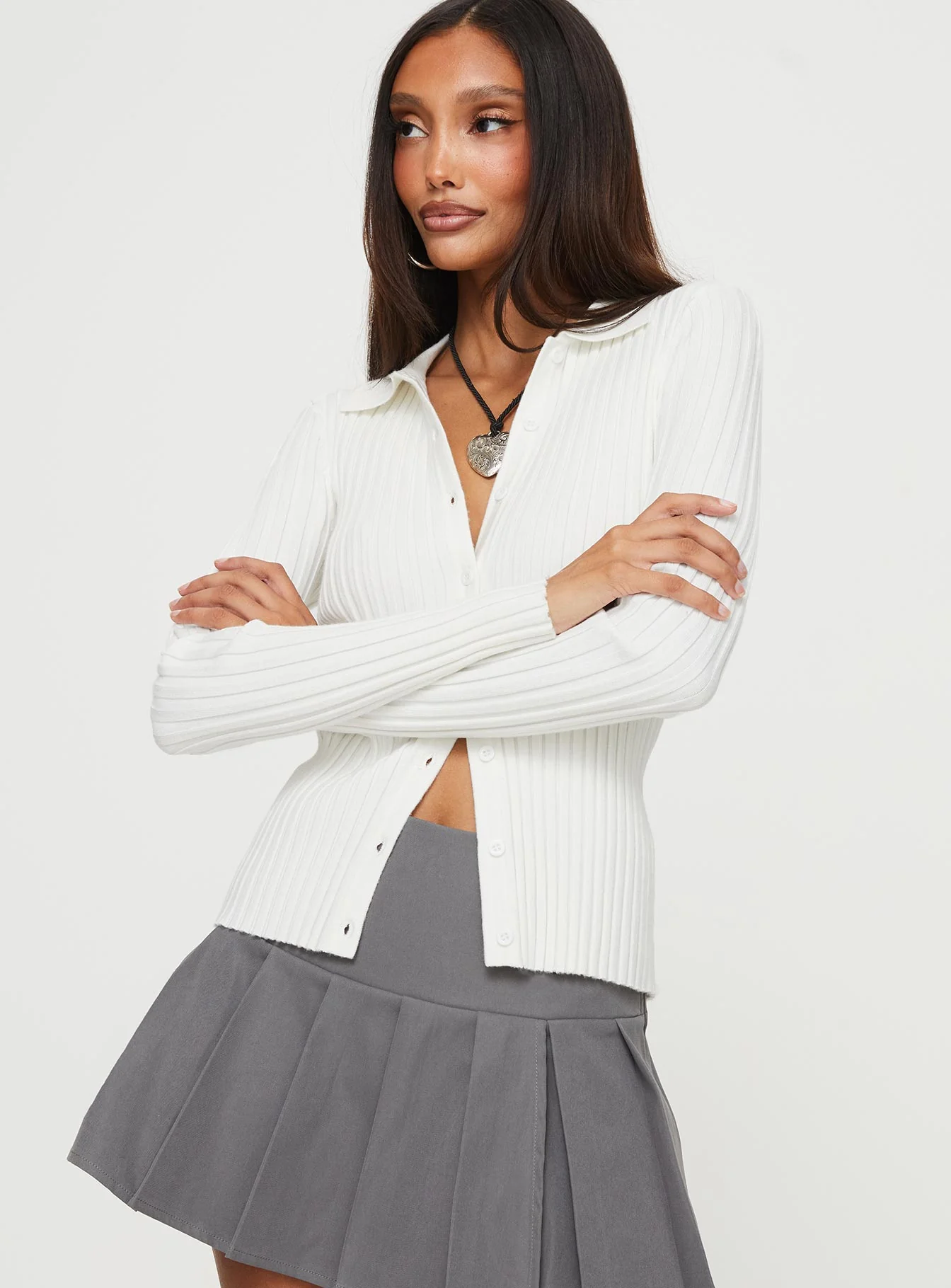 Dustry Long Sleeve Top White