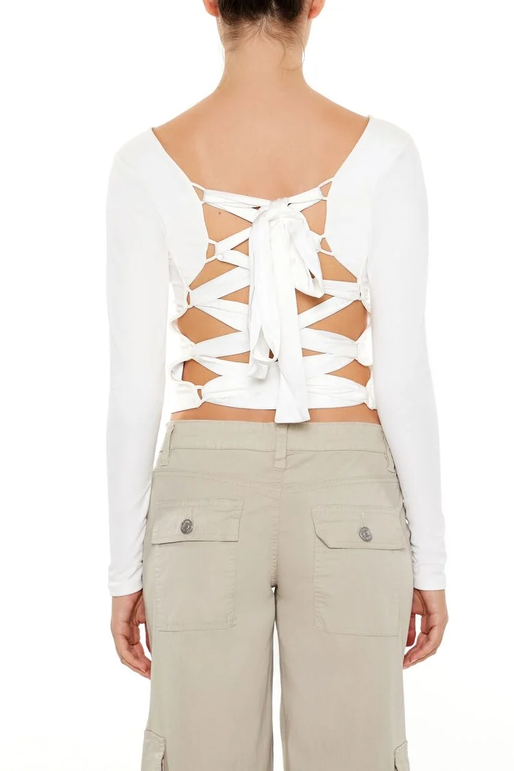 Lace-Up High-Neck Top