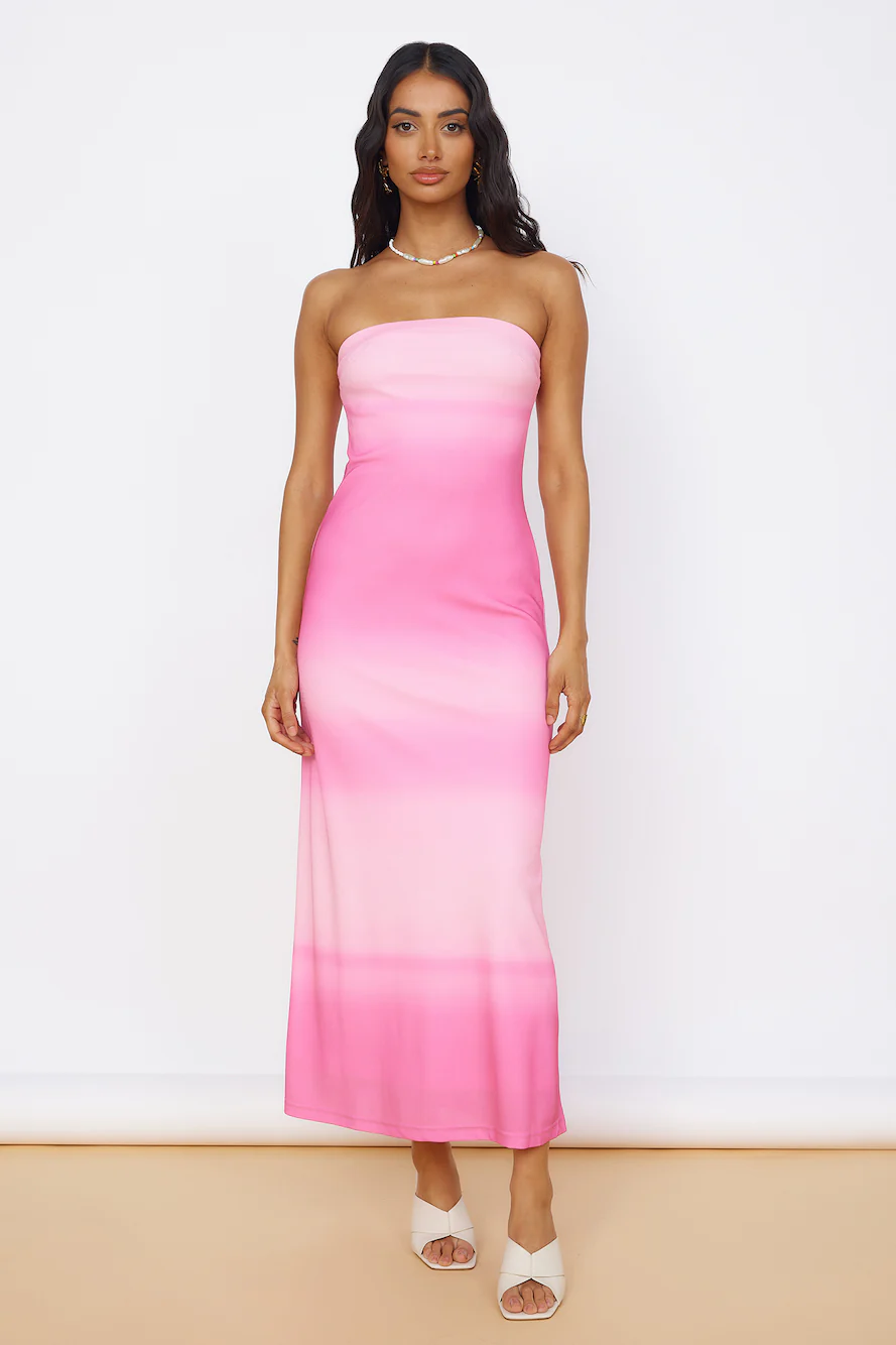 Infinite Light Midi Dress Pink