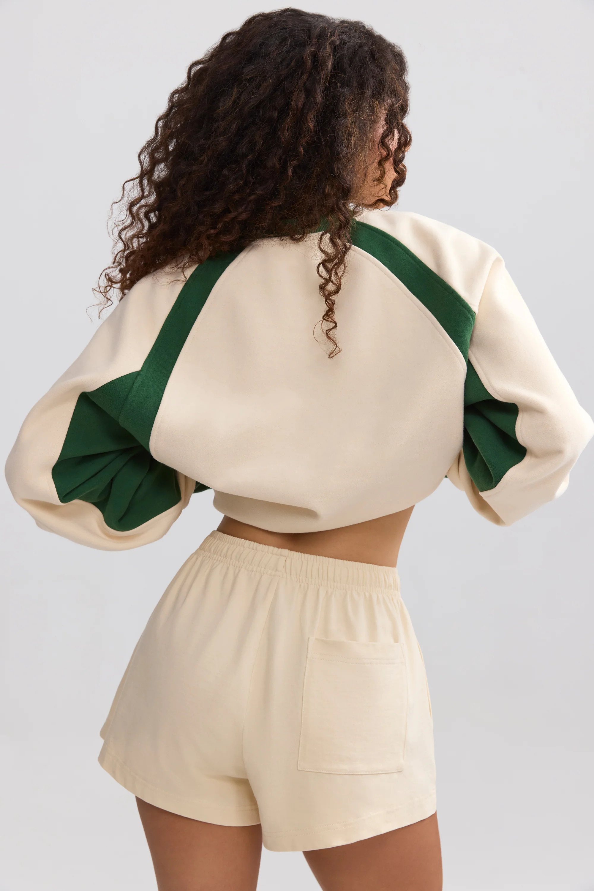 Soft Cotton Jersey Elasticated Mini Shorts in Marble