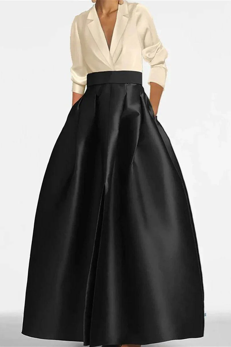 A Line Jewel Neck V-Neck Long Sleeves Mother Dresses CM0342