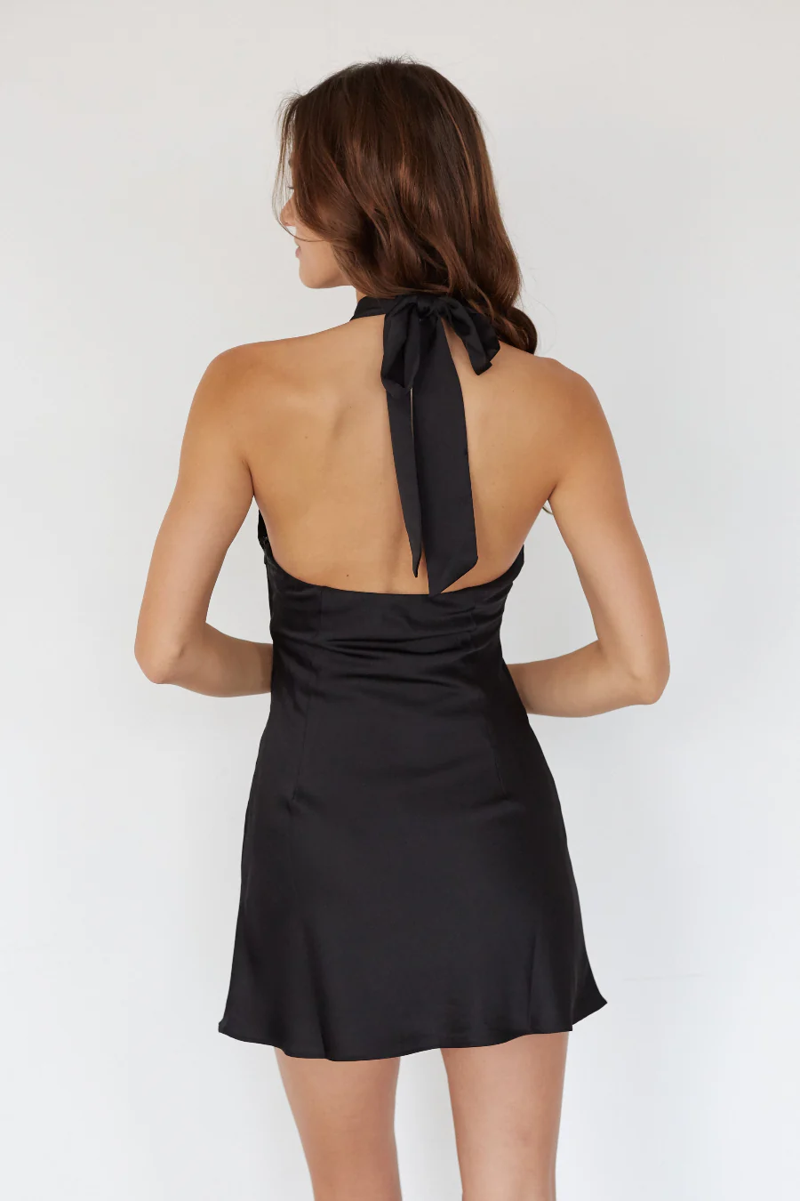Priscilla Halter Keyhole Mini Dress - luluinthesky