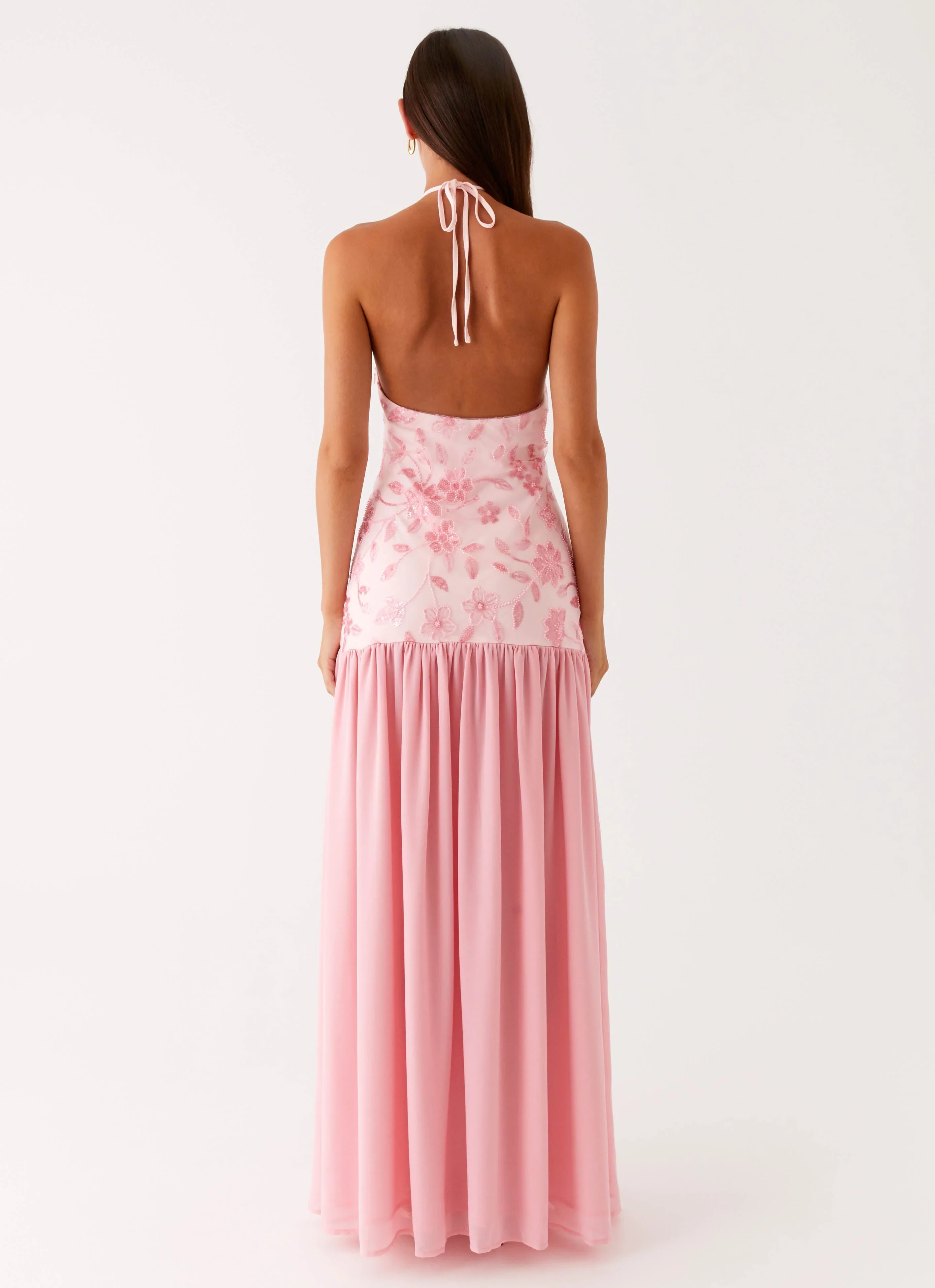 Janelle Beaded Maxi Dress - Pink