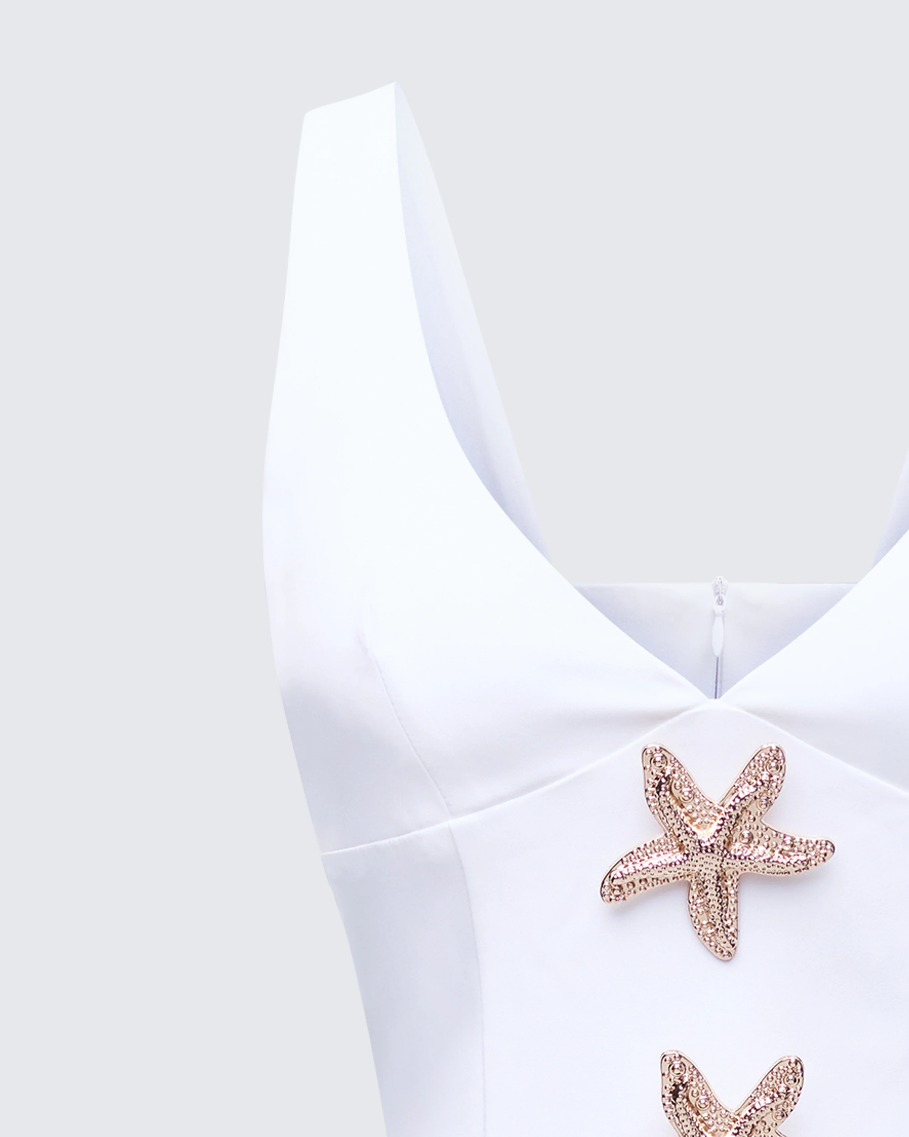 Paloma White Starfish Trim Mini Dress